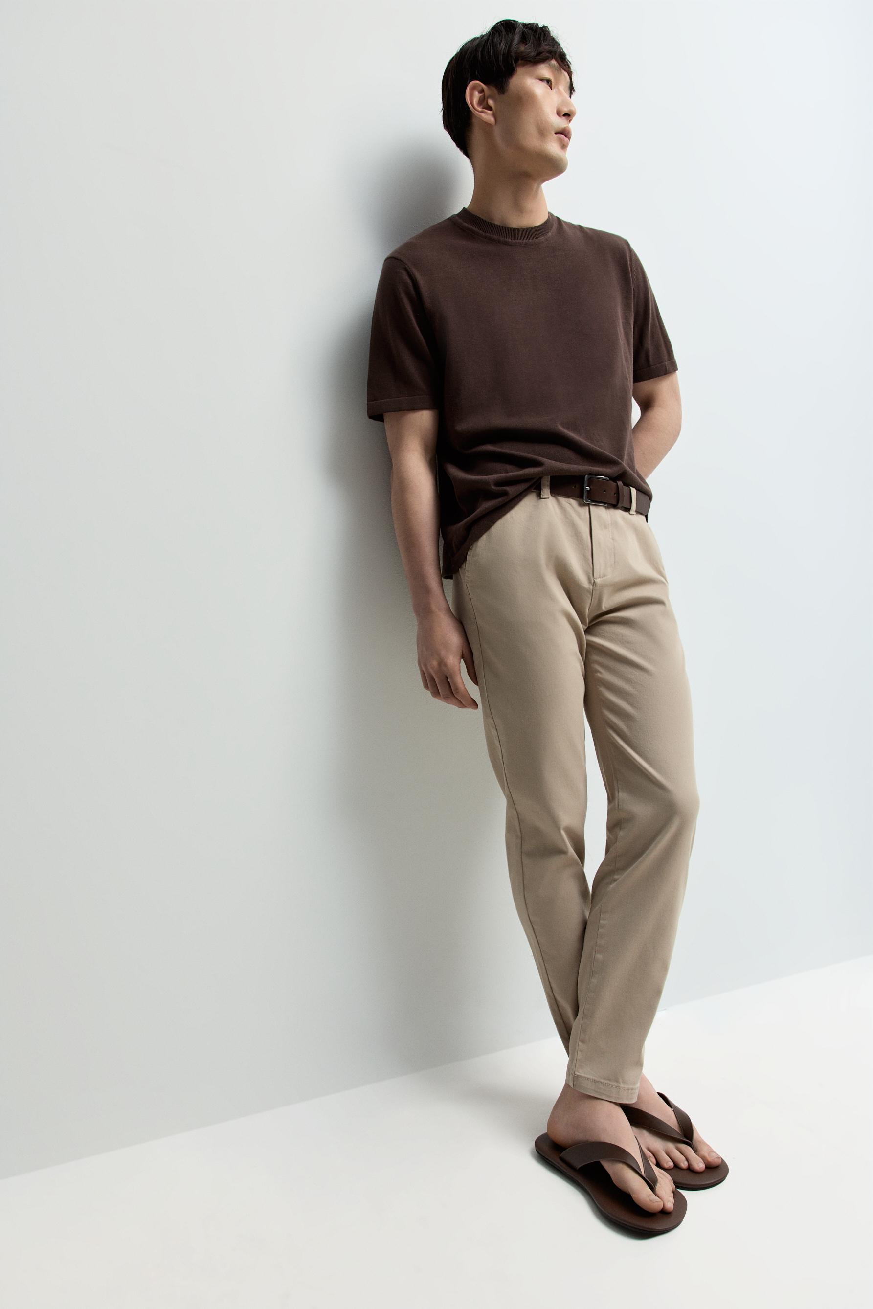 Skinny chino trousers — SAND