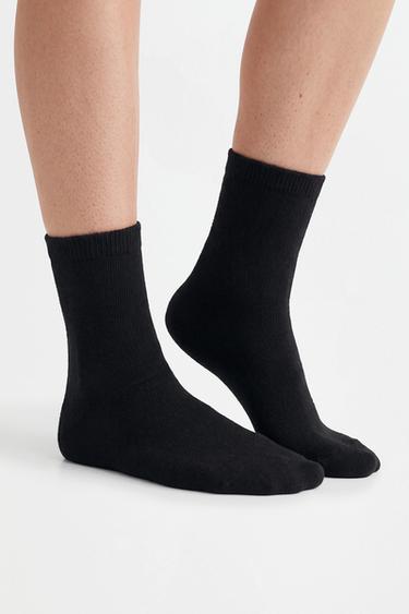 Terrycloth long socks (2-pack) — BLACK MARL 3