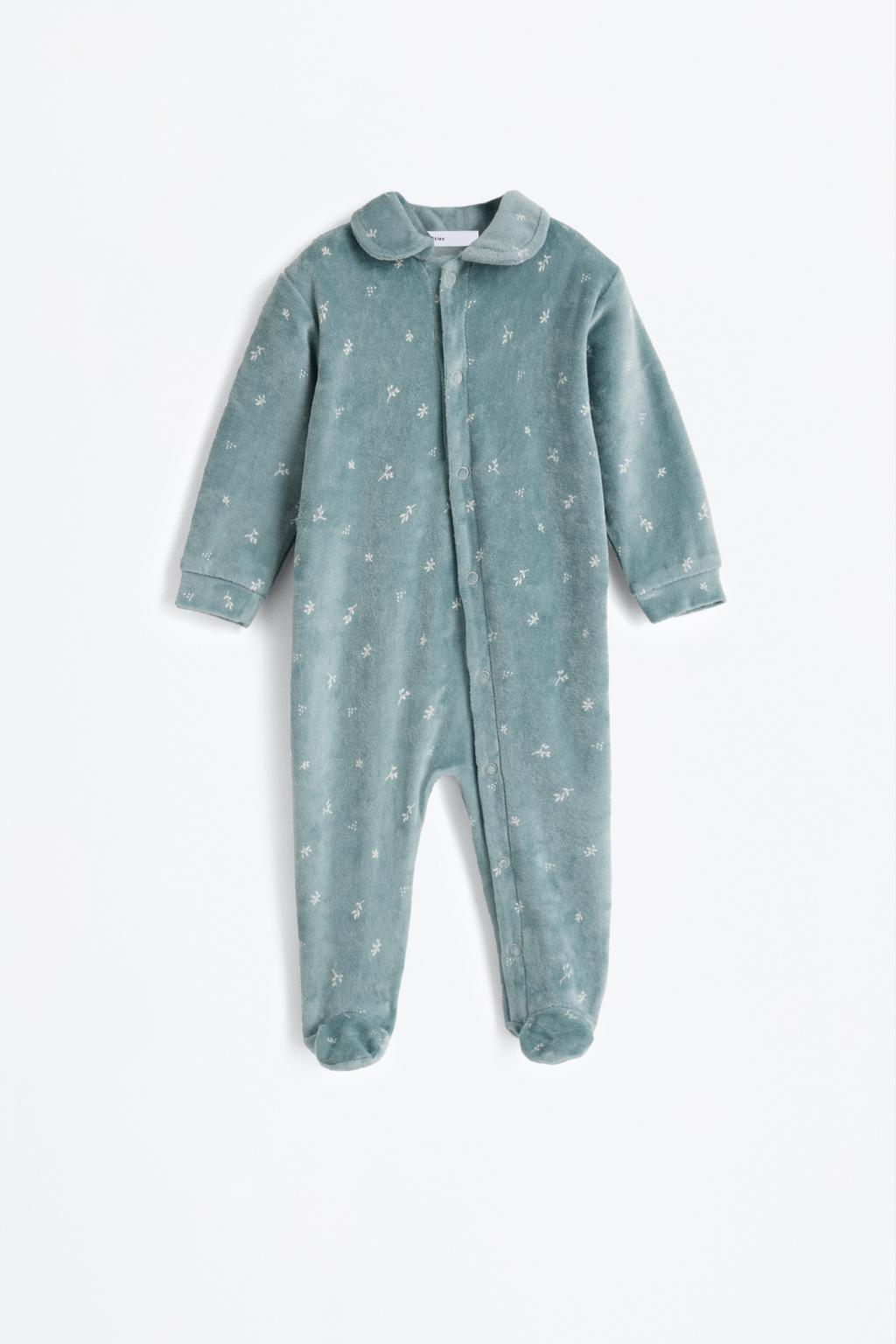 Velvety one-piece sleepsuit