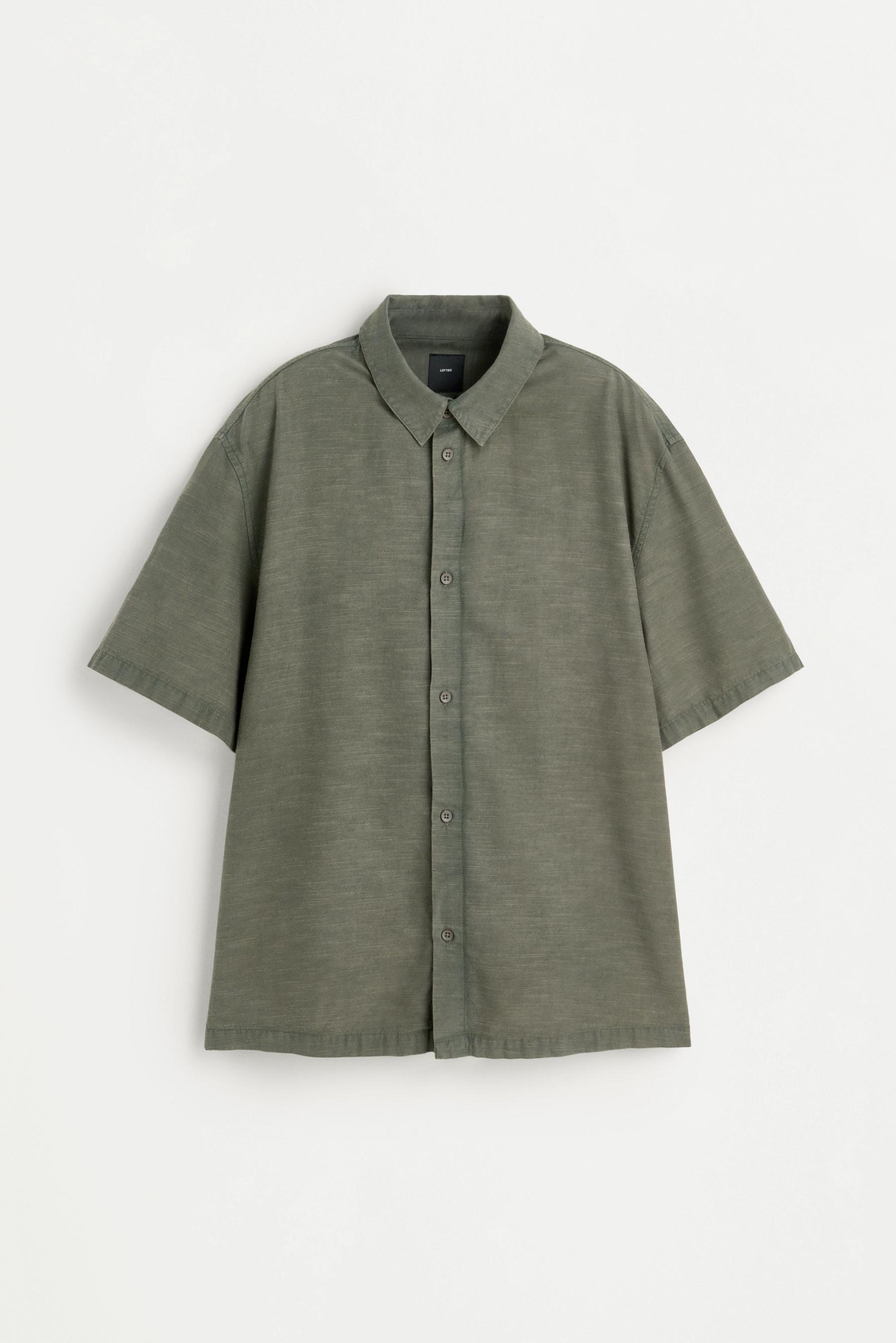 Faded-effect texture shirt — GREEN