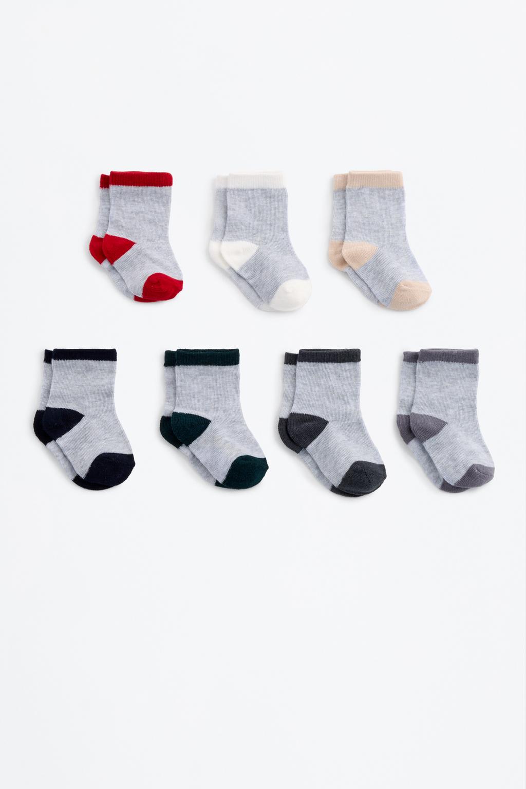 5-pack of long colour block socks
