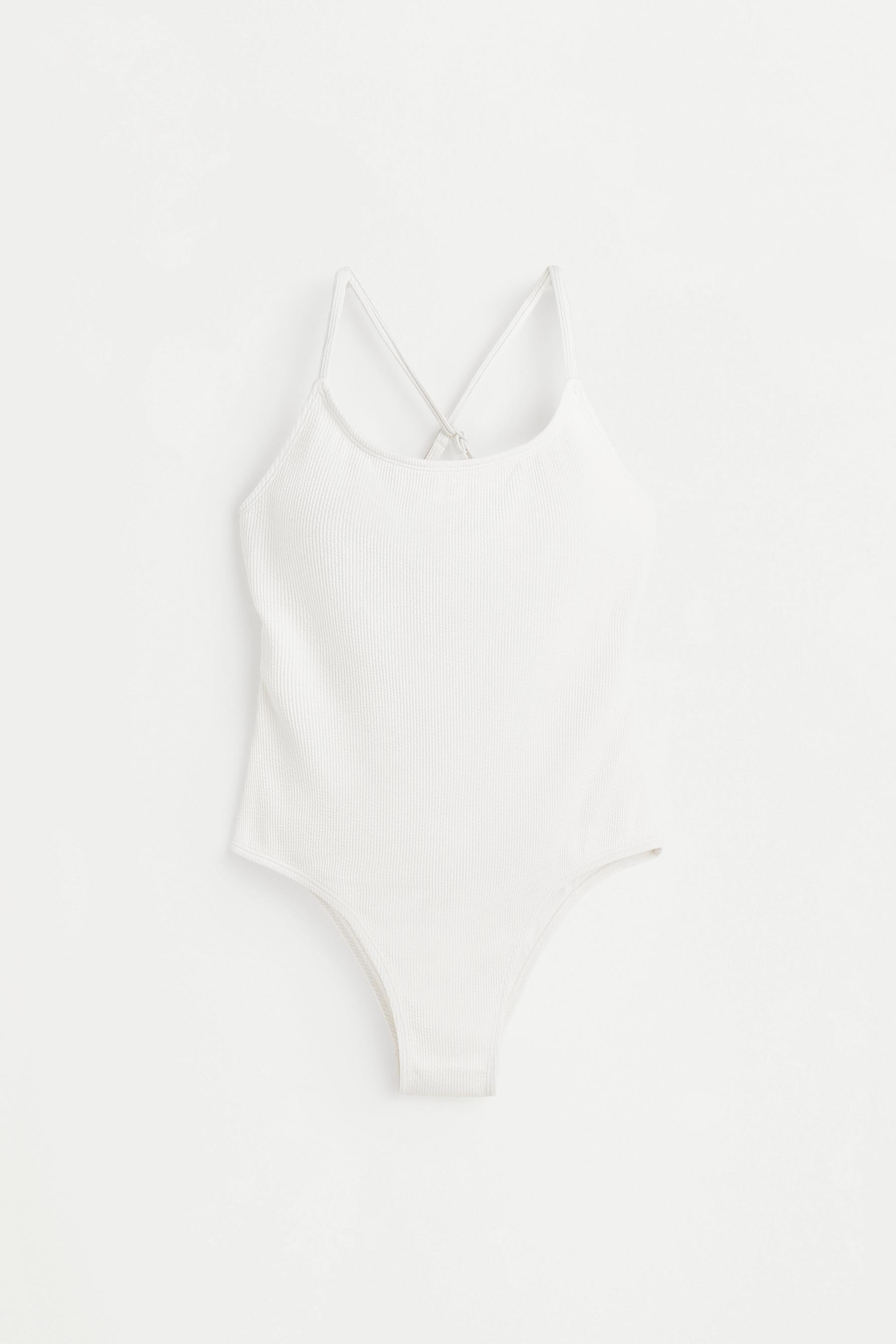 Ribbed swimsuit — WHITE