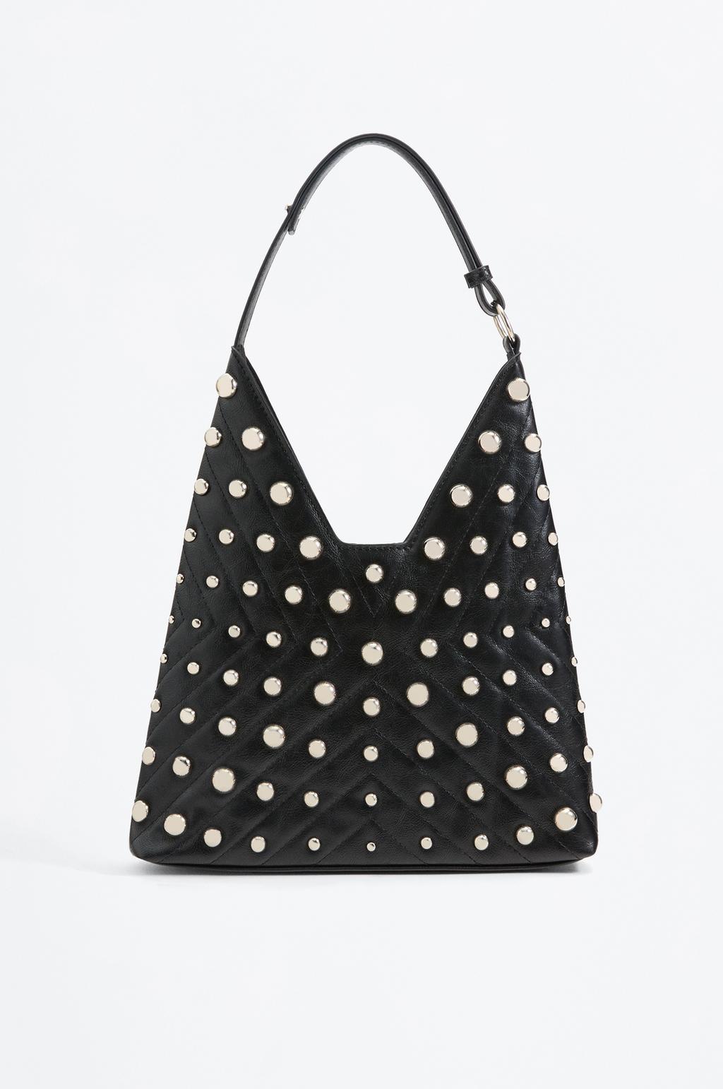 Bolso de hombro grande tachas