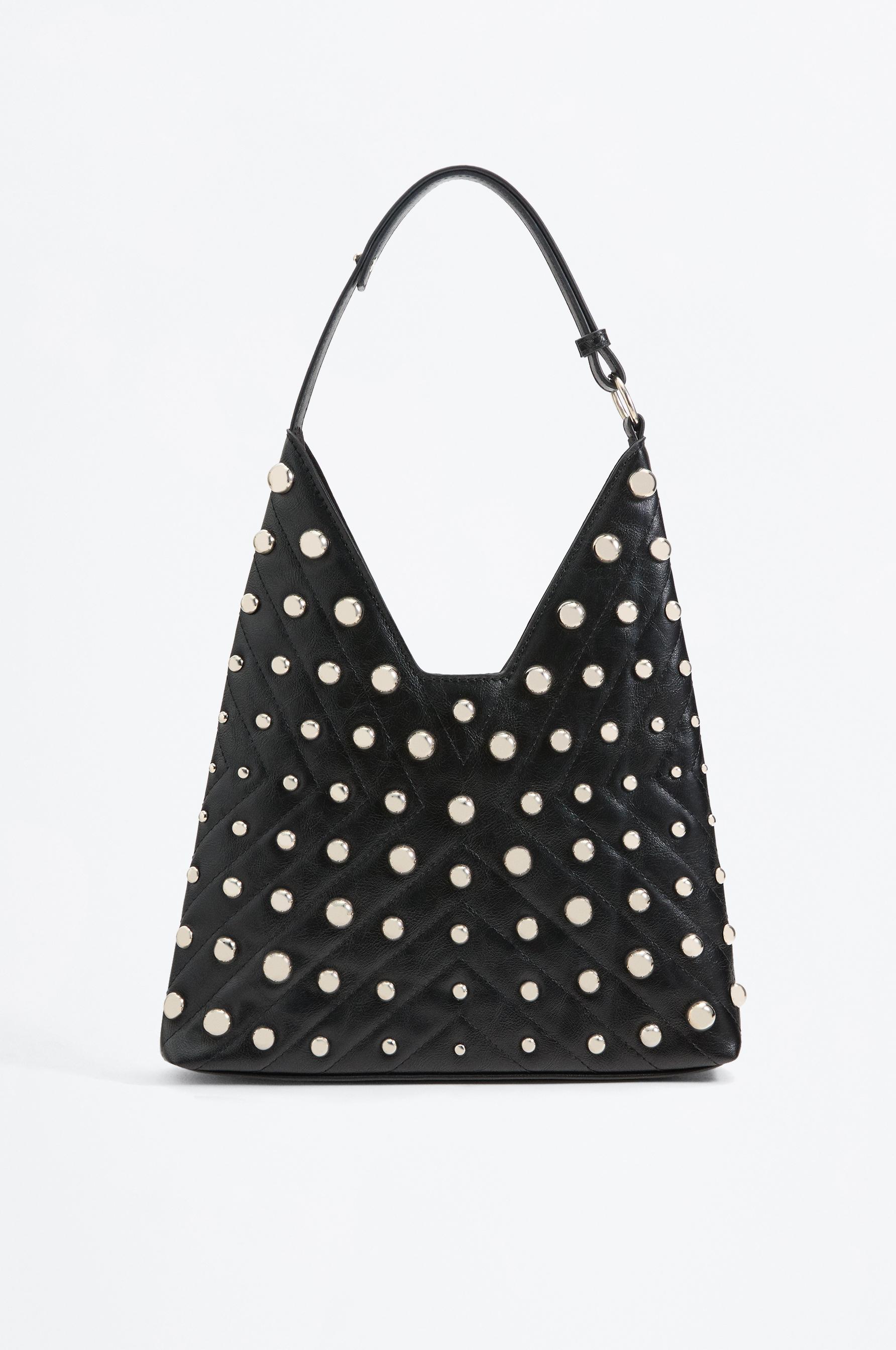 Bolso de hombro grande tachas