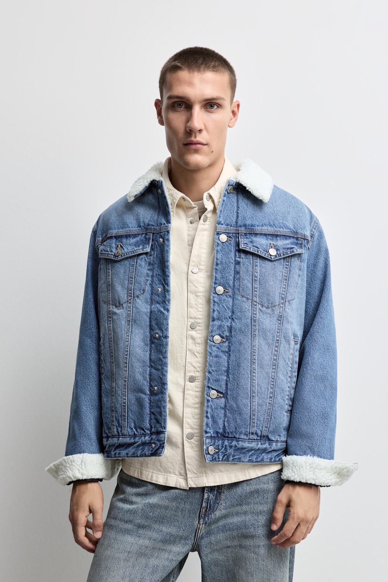 Shearling collar jacket — INDIGO