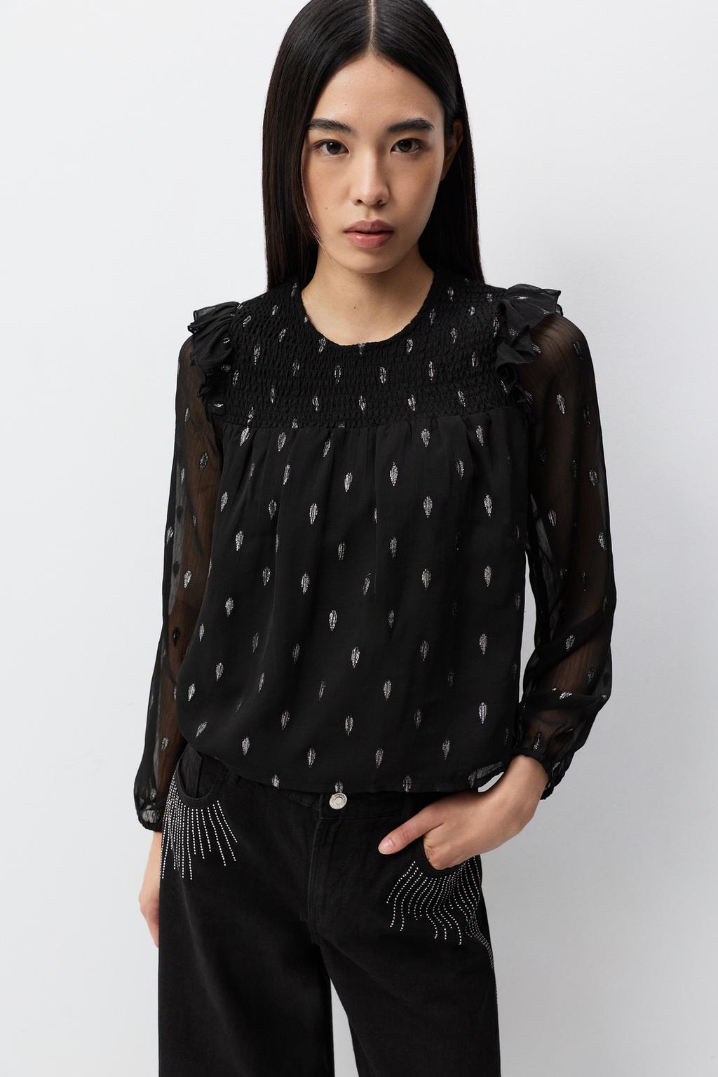Blouse with metallic details