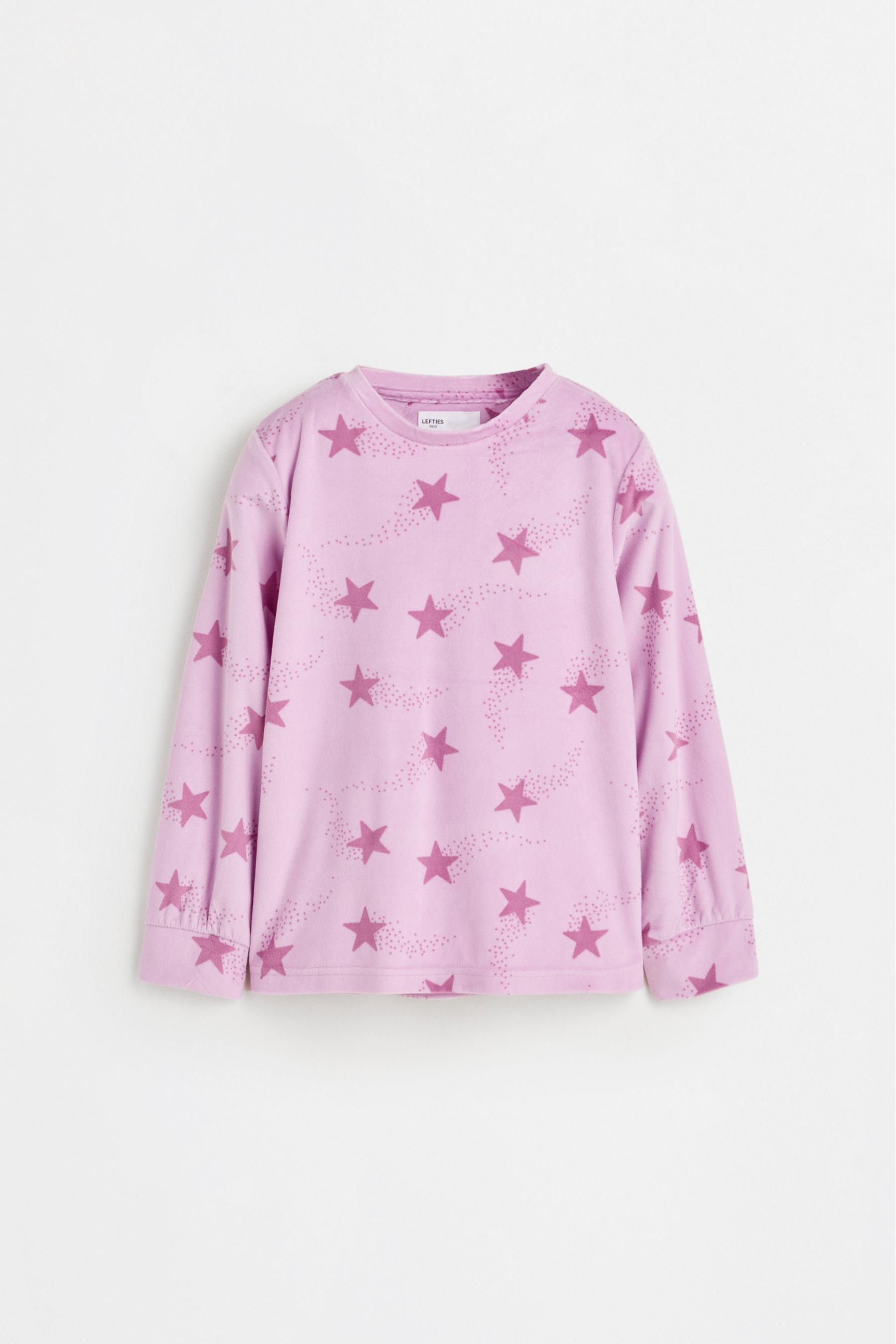 Velvet-feel star pyjamas — LILAC PINK