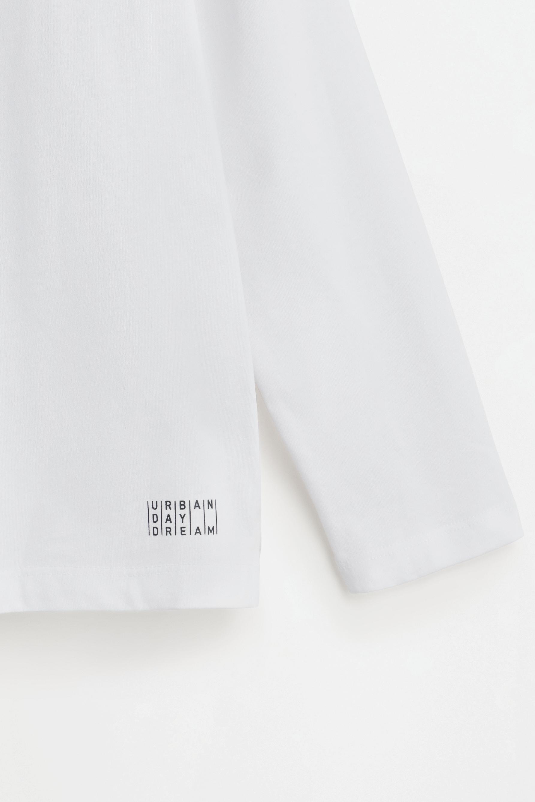 Pack of 4 plain long sleeve T-shirts — WHITE