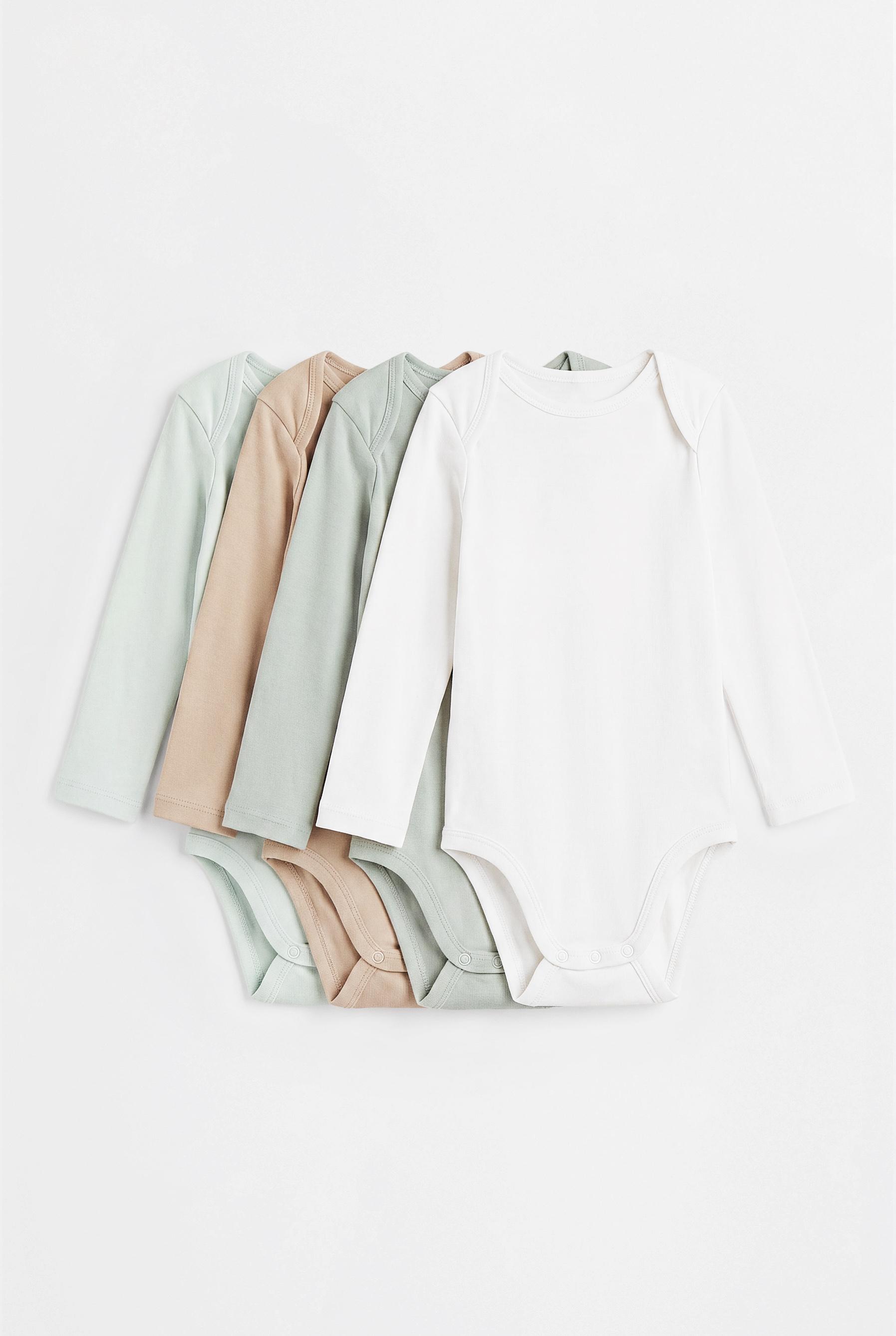 Long sleeve bodysuits (4-pack) — GREEN