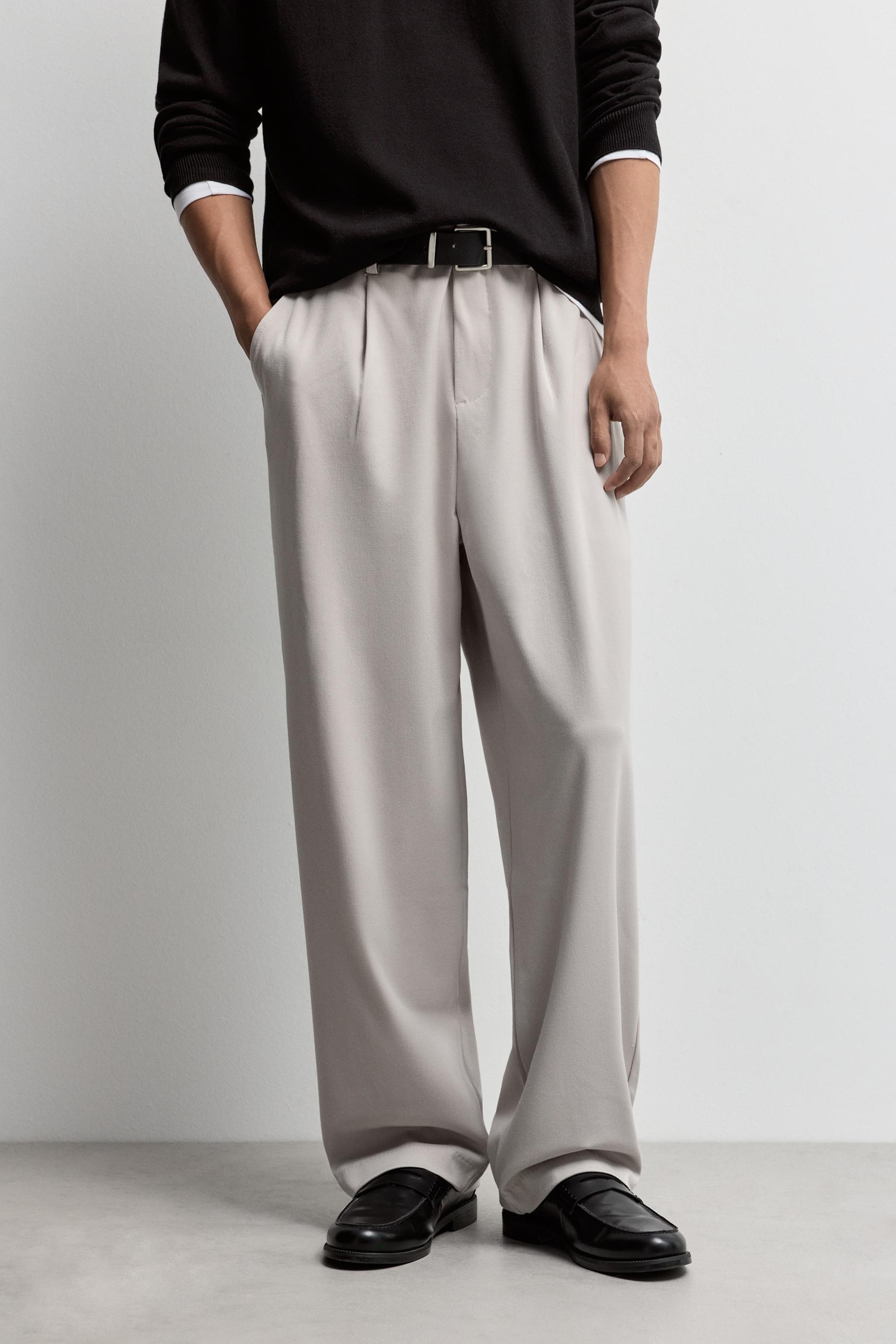Wide-leg tailored trousers — GREY