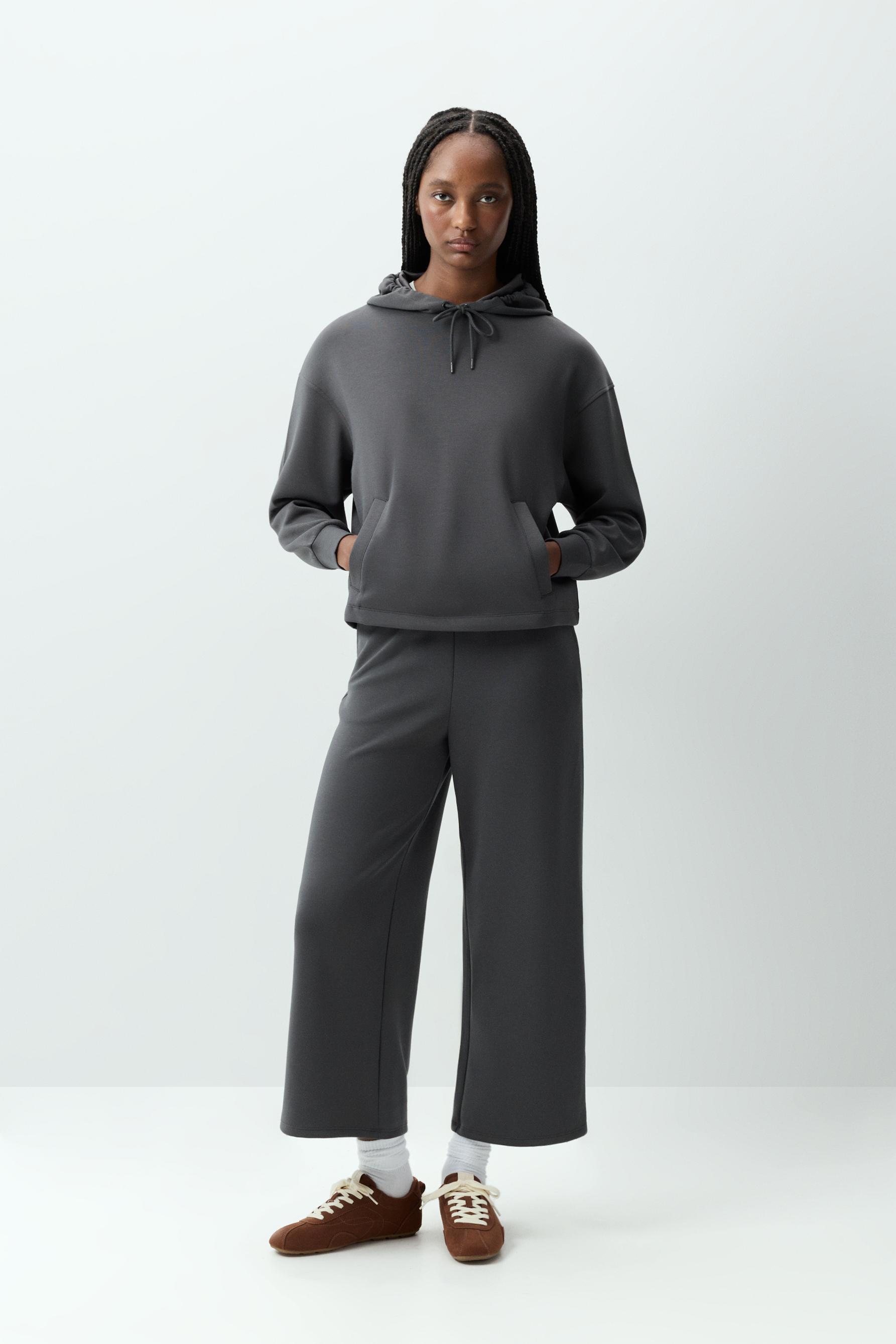 Pantalón culotte felpa fluida