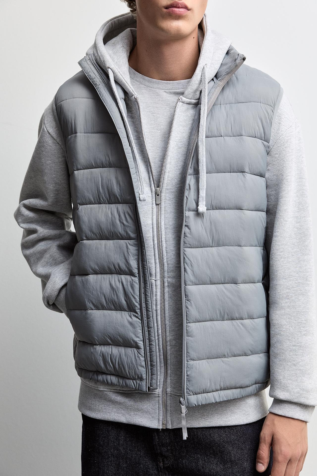 Lightweight quilted gilet — PALE GREY