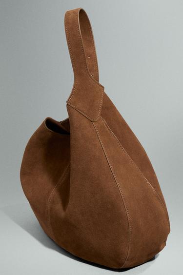 Reconstituted leather shoulder bag — CAMEL 5