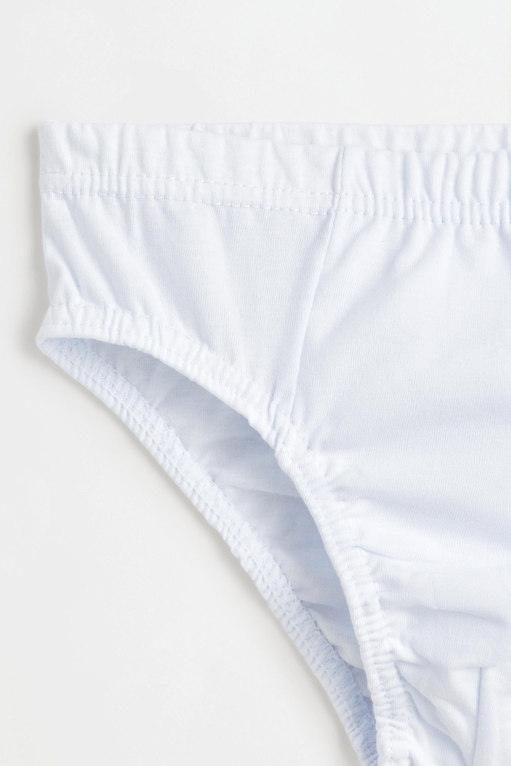 Plain briefs (5-pack) — WHITE/GREY