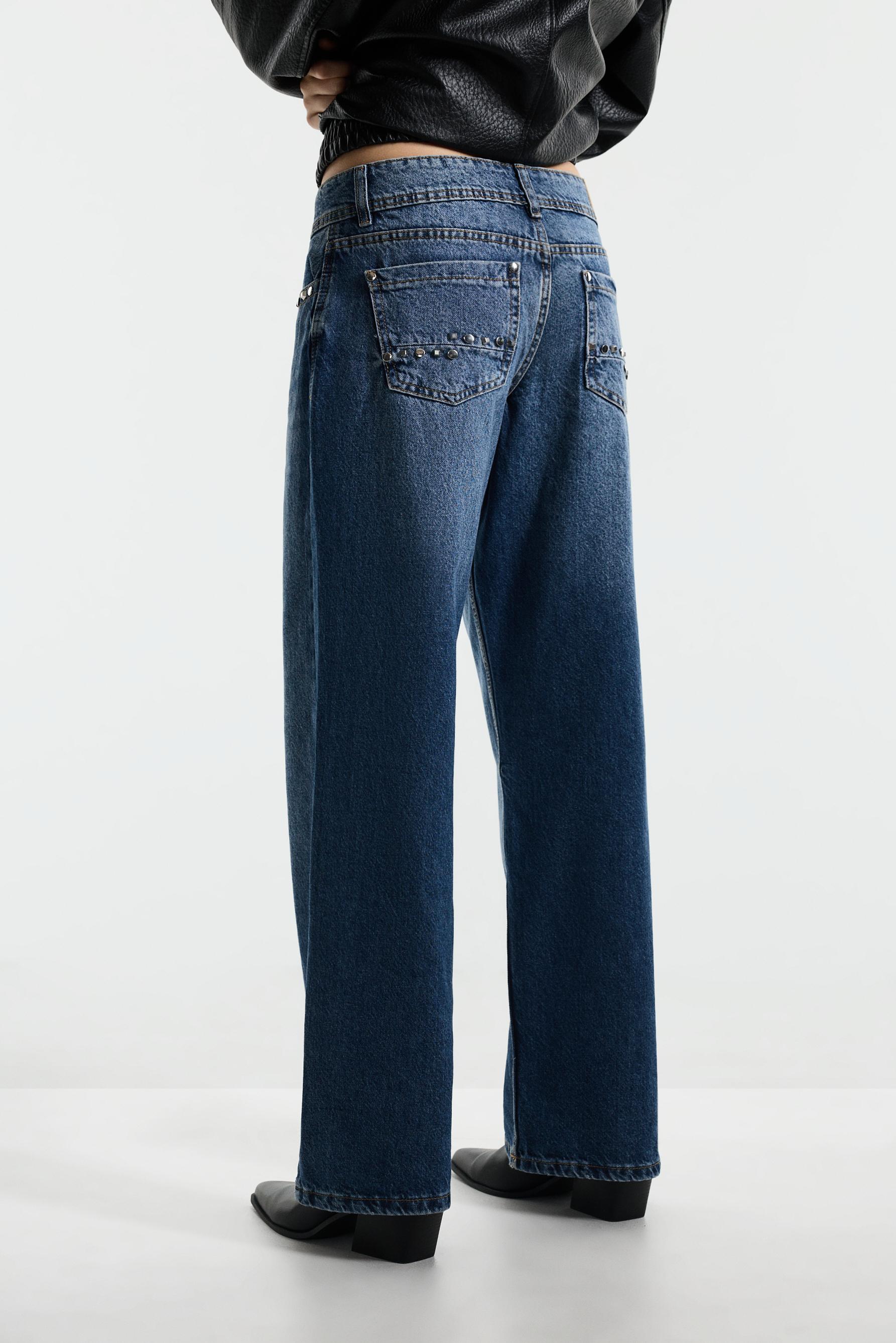 Straight-leg stud jeans — DARK BLUE