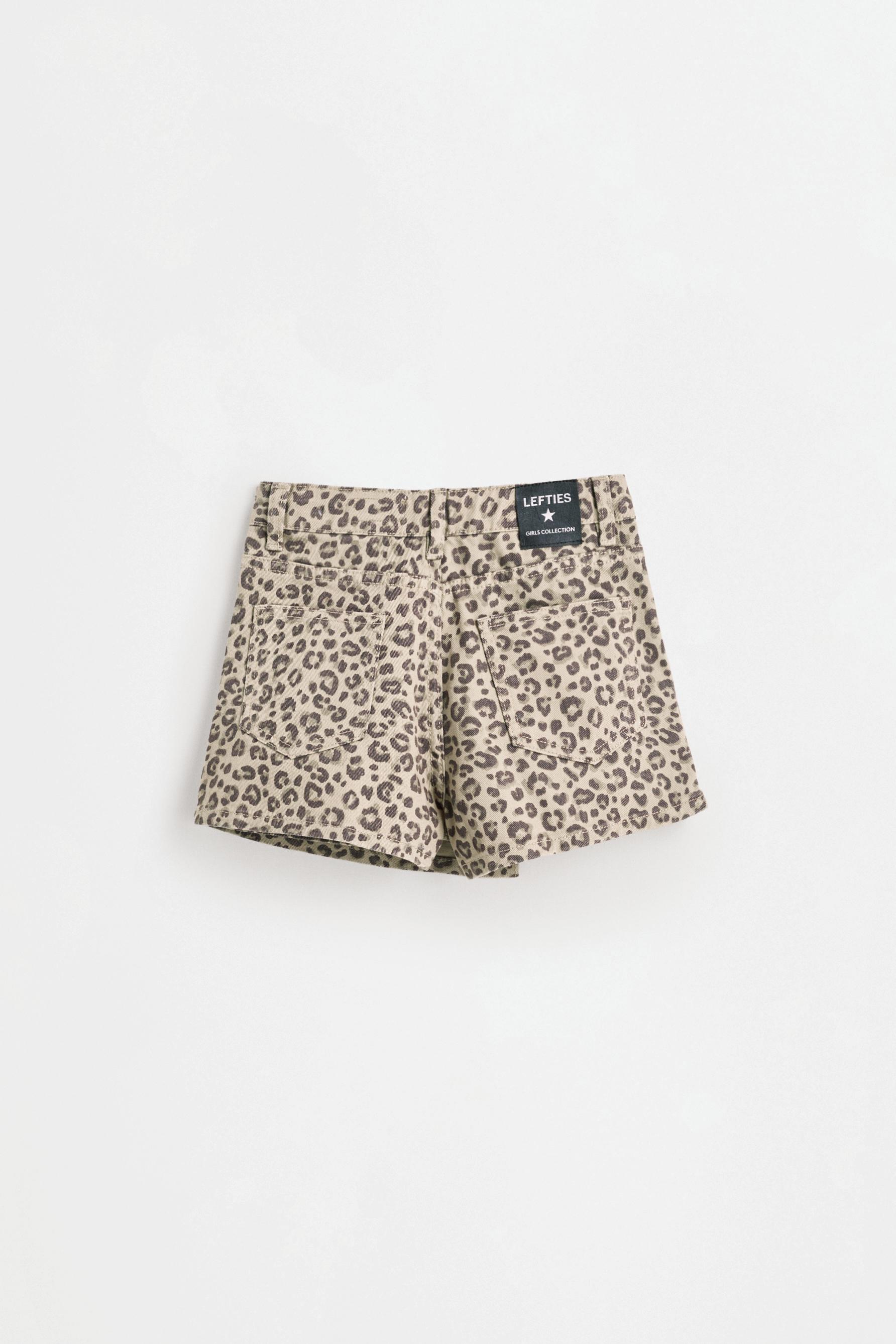 Animal print denim skort — MINK