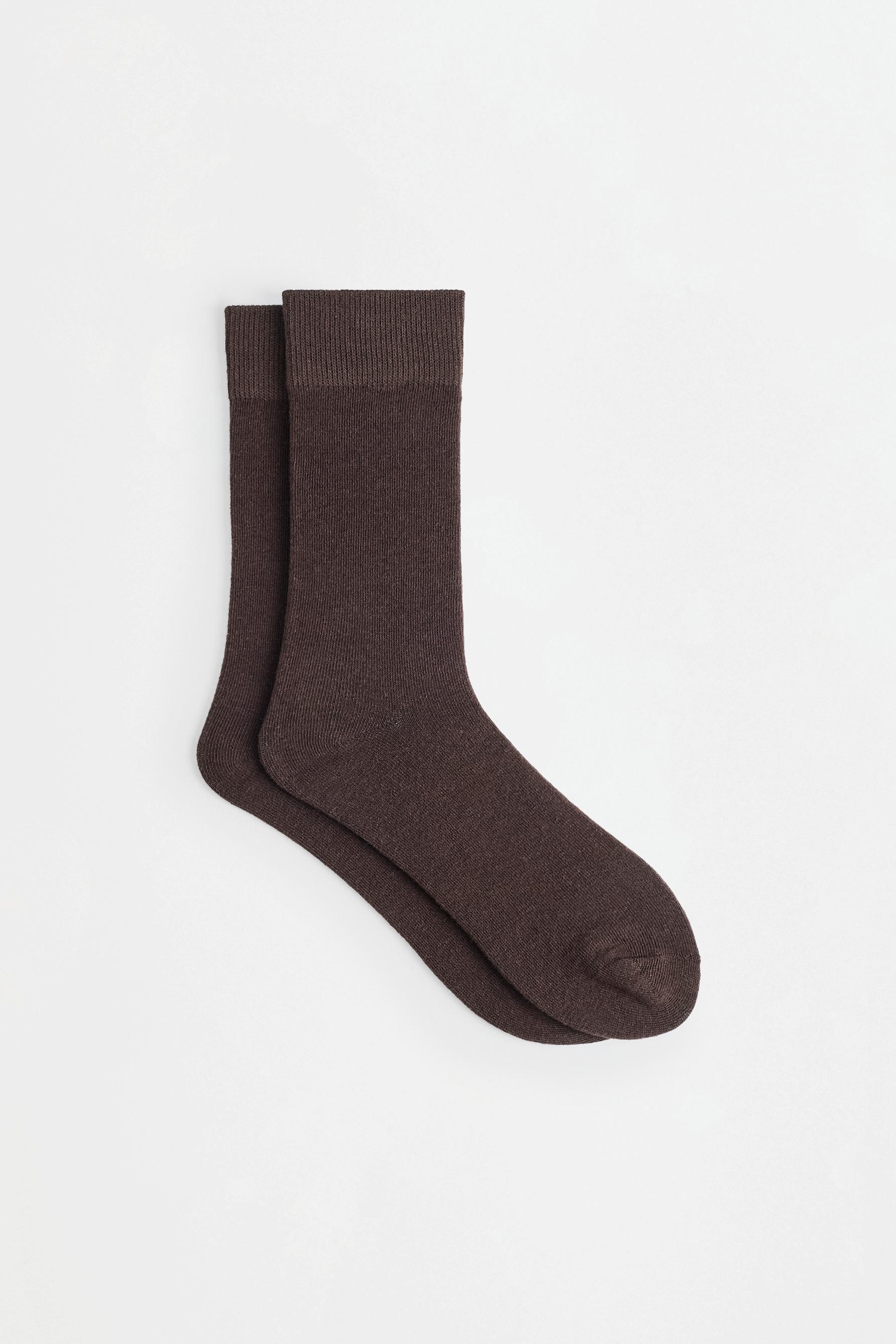 Basic long socks (7-pack) — BROWN