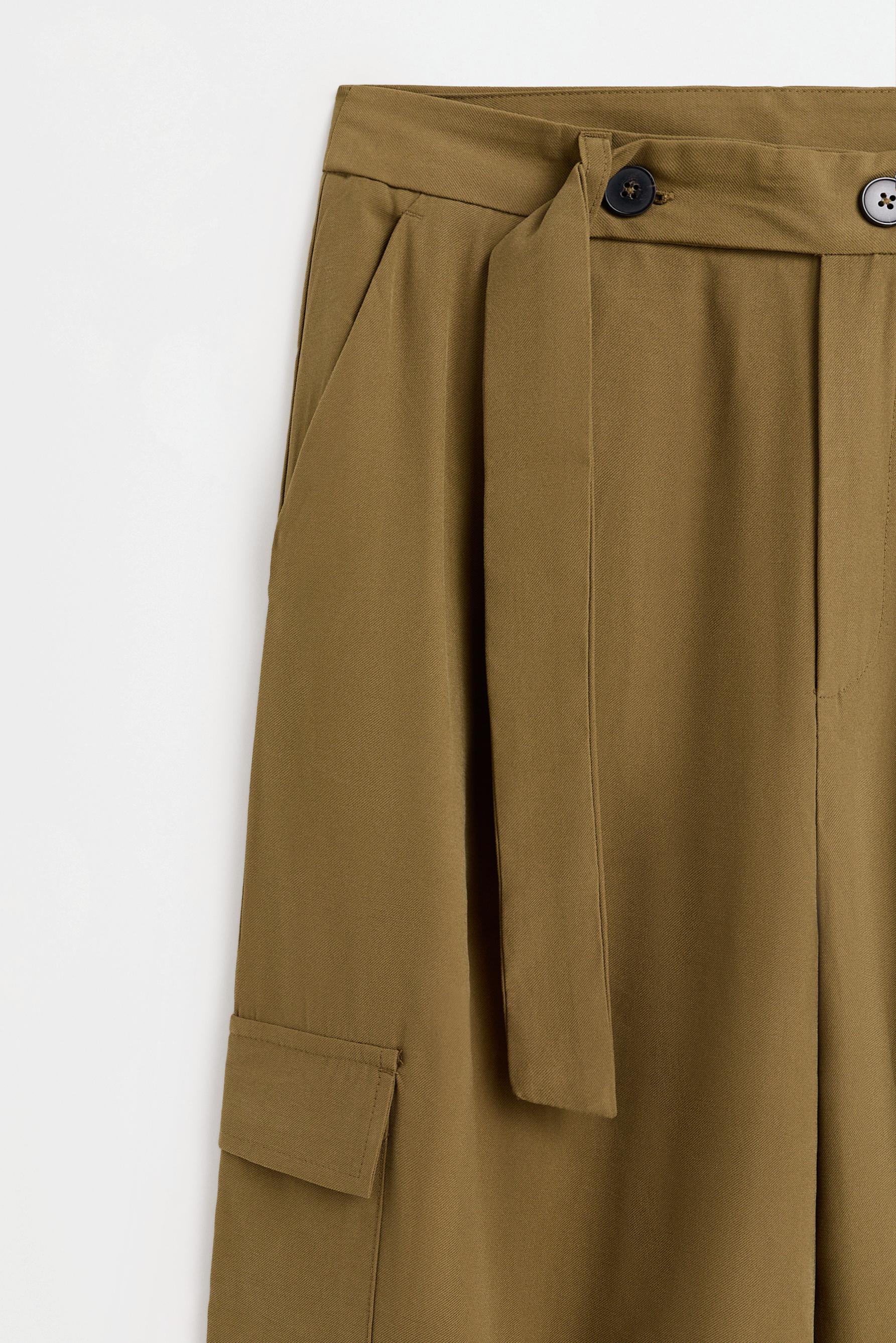 Flowing cargo trousers — DARK KHAKI
