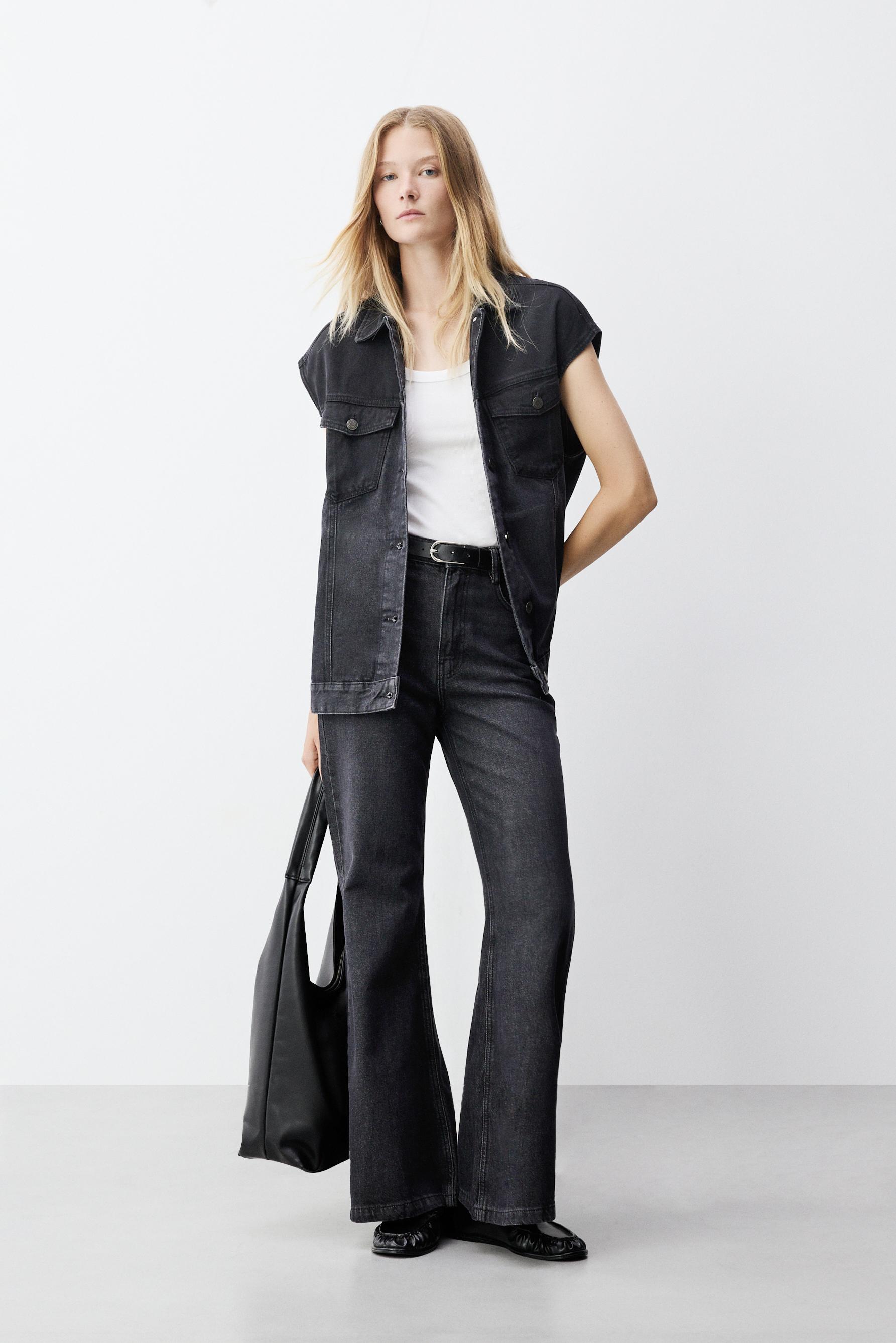 Jeans bootcut contrastes