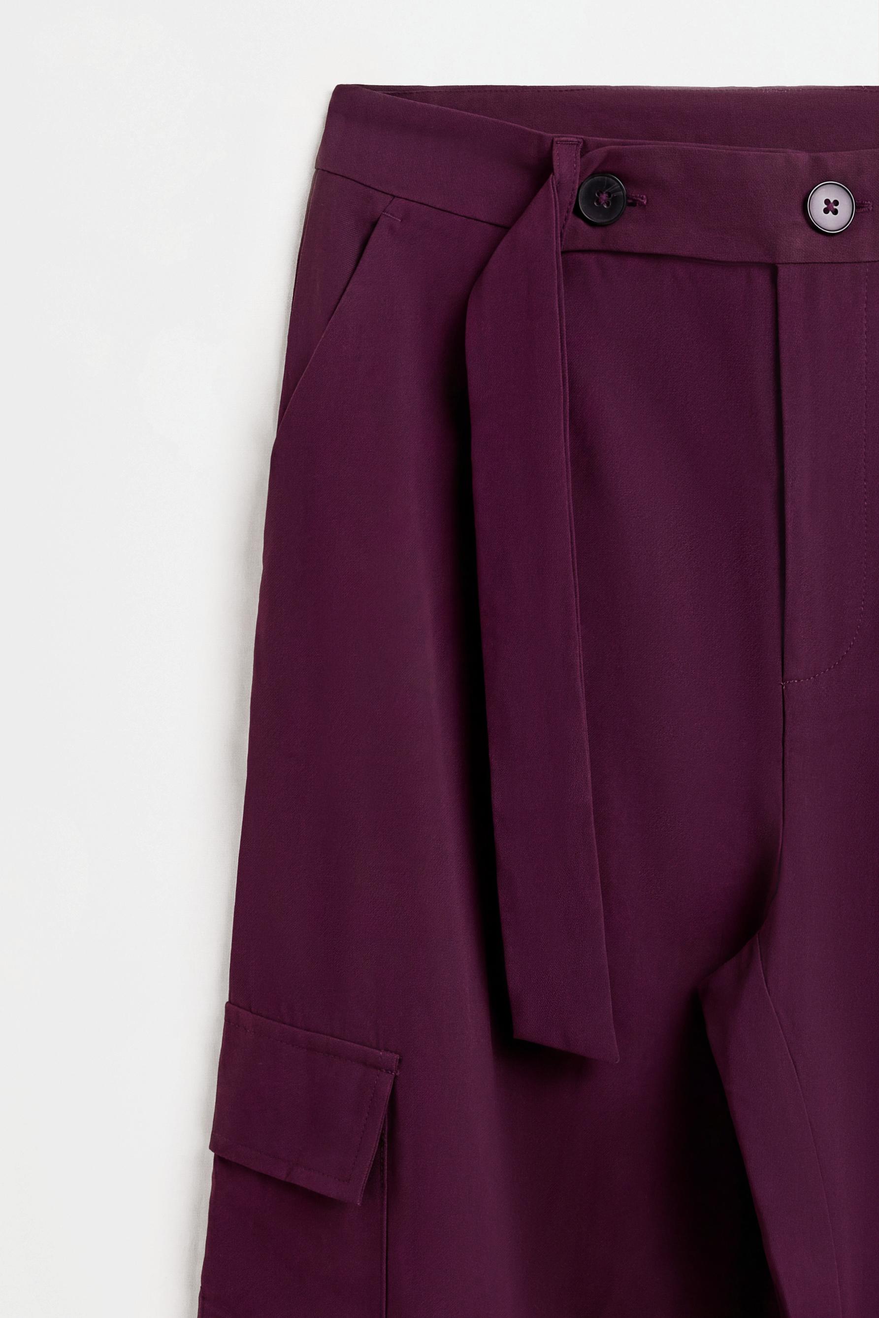 Flowing cargo trousers — PLUM