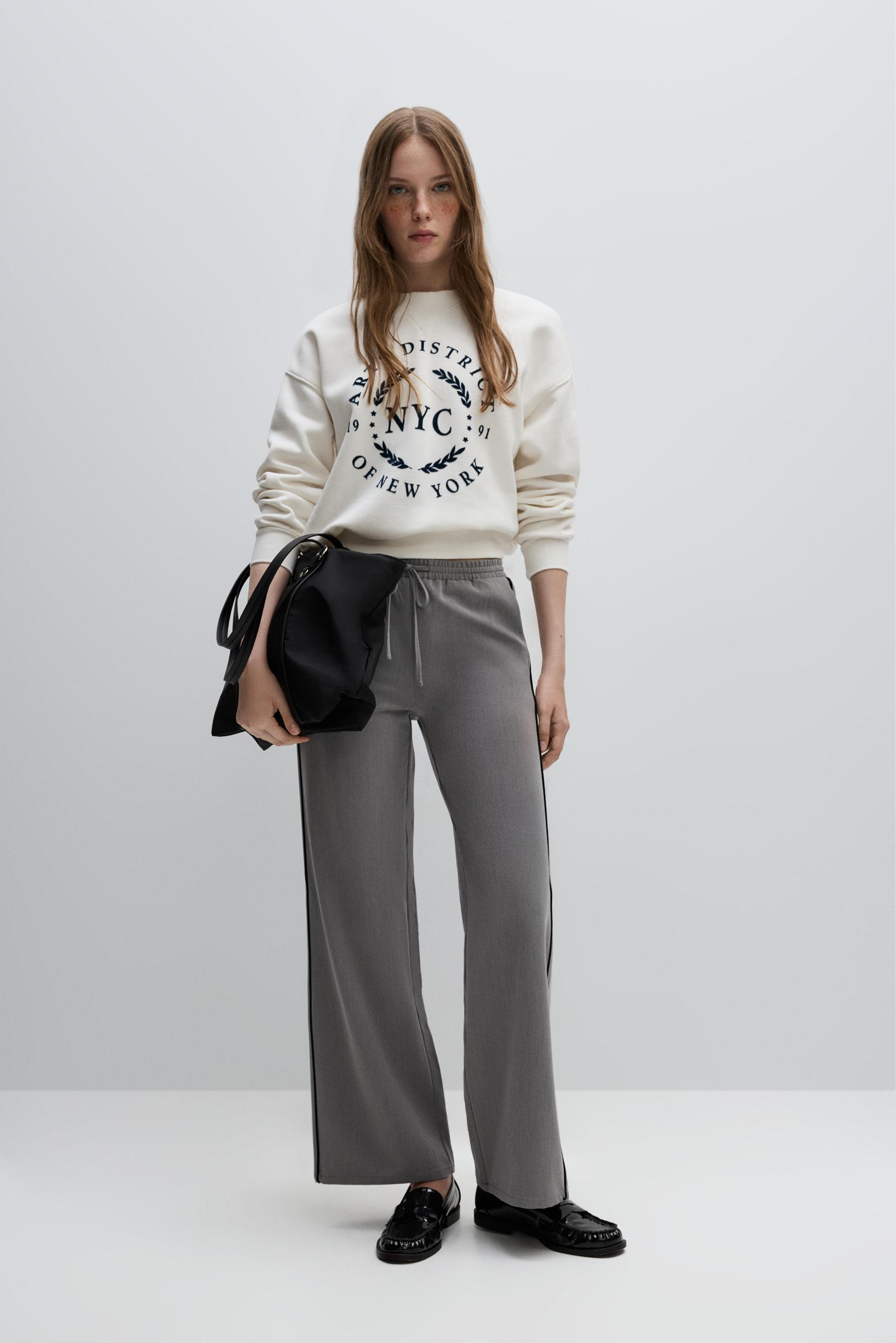 Pantalón straight franja lateral