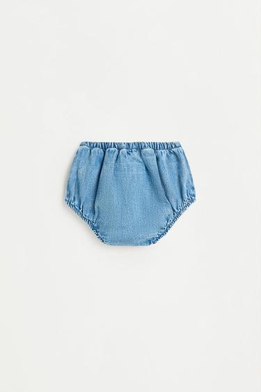 Denim pinafore dress and bloomers set — BLUE 5