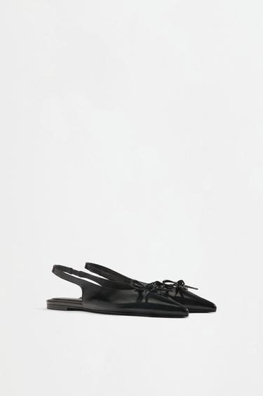 Backless bow ballet flats — BLACK 2
