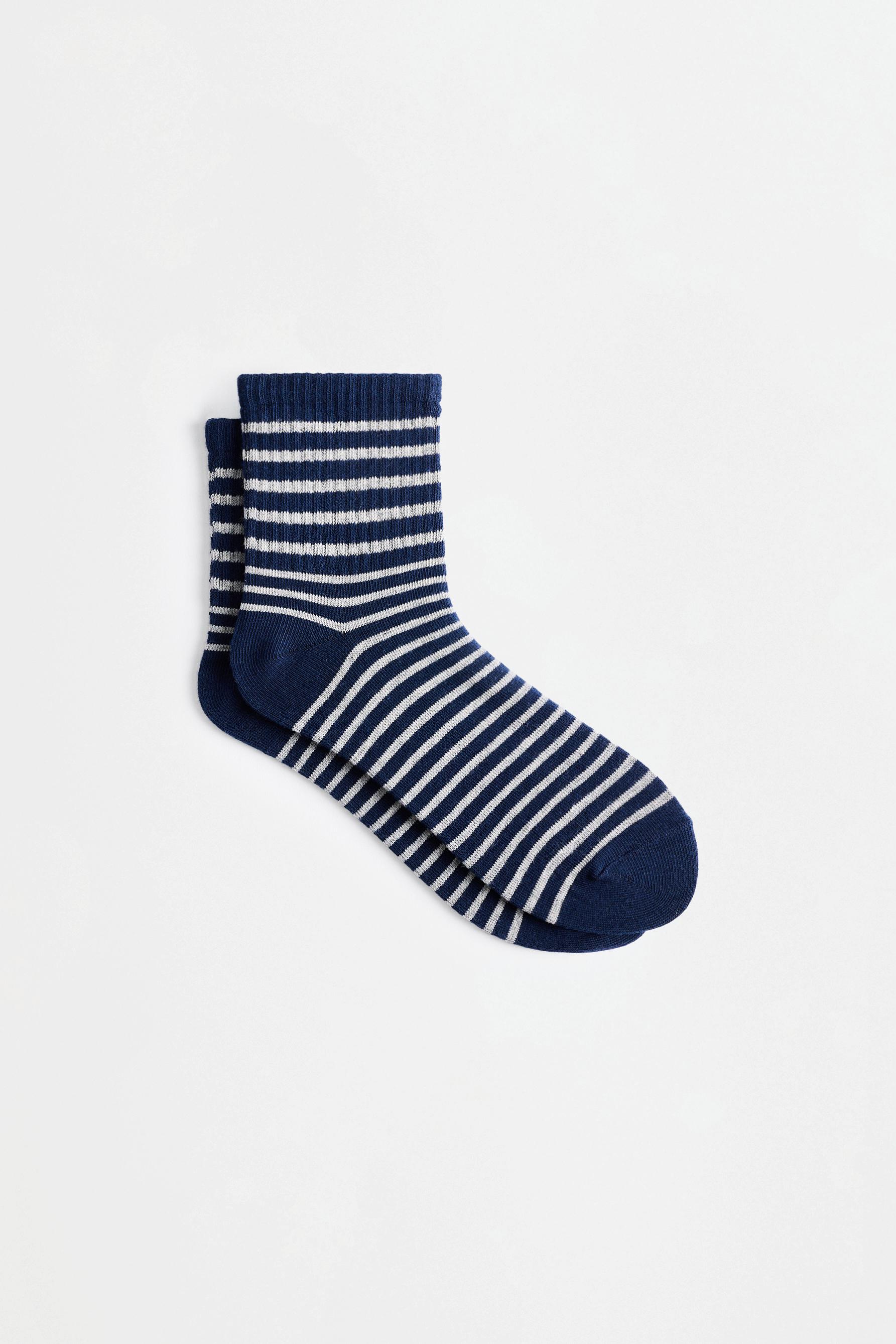 Striped ankle socks (7-pack) — GREY/BLUE