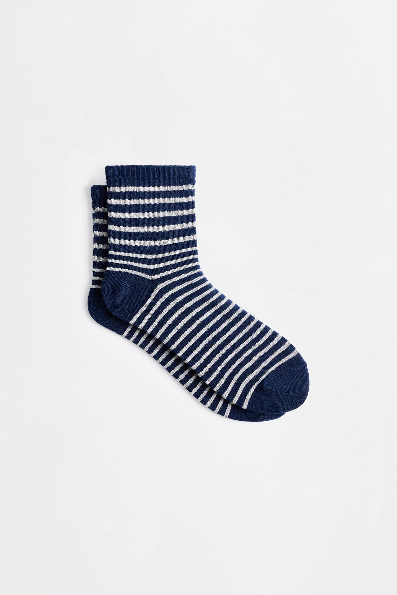 Striped ankle socks (7-pack) — GREY/BLUE