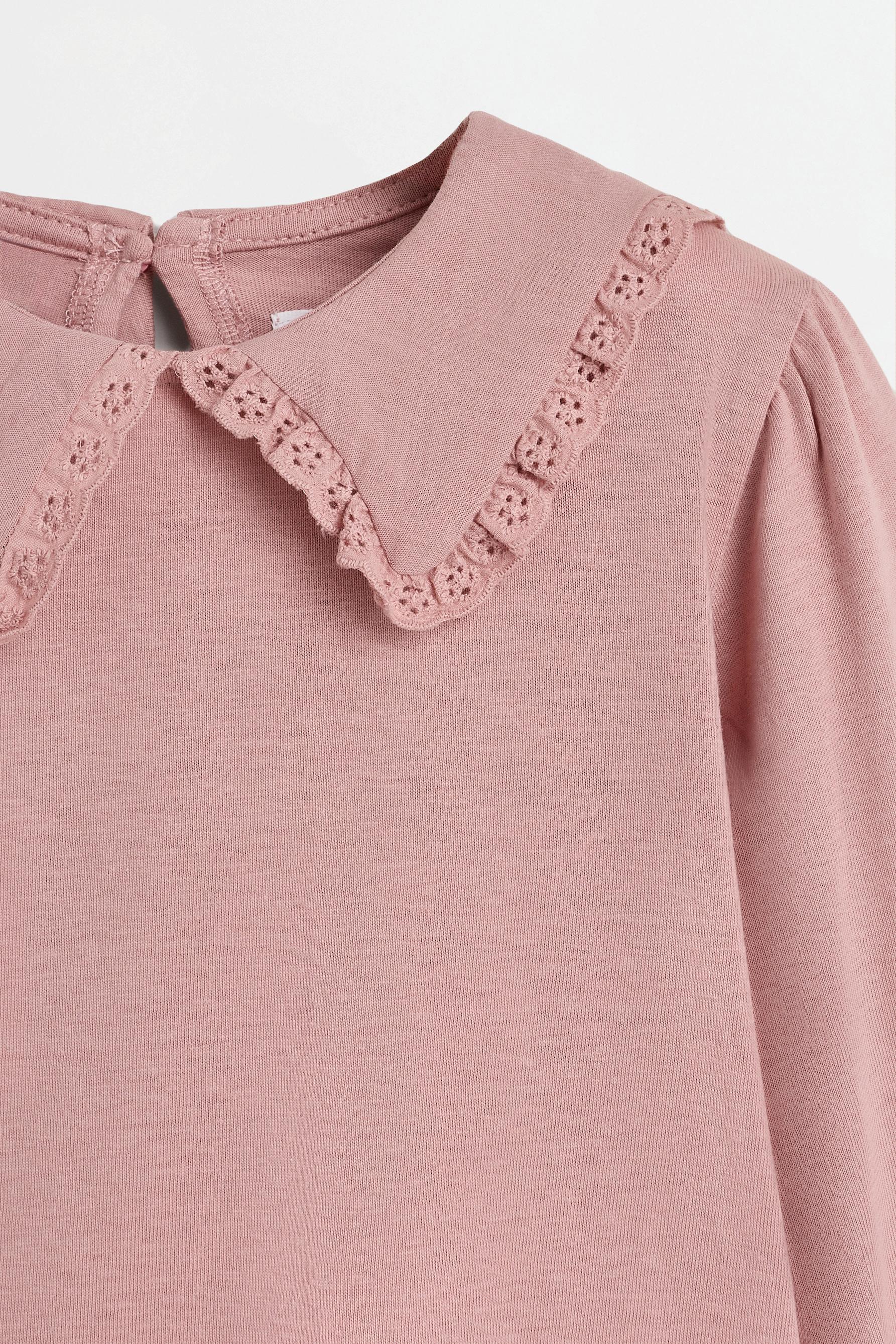 Peter Pan collar T-shirt — DUSTY PINK
