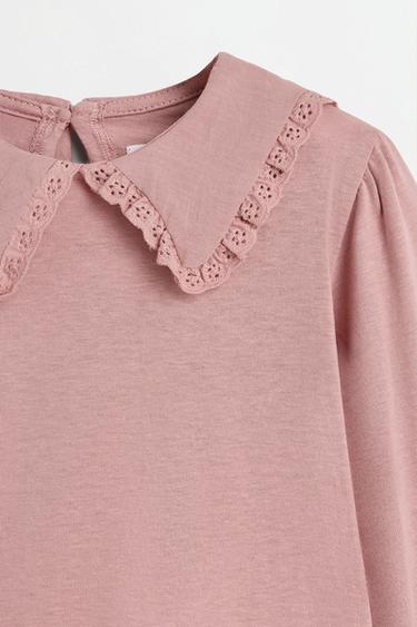 Peter Pan collar T-shirt — DUSTY PINK 4