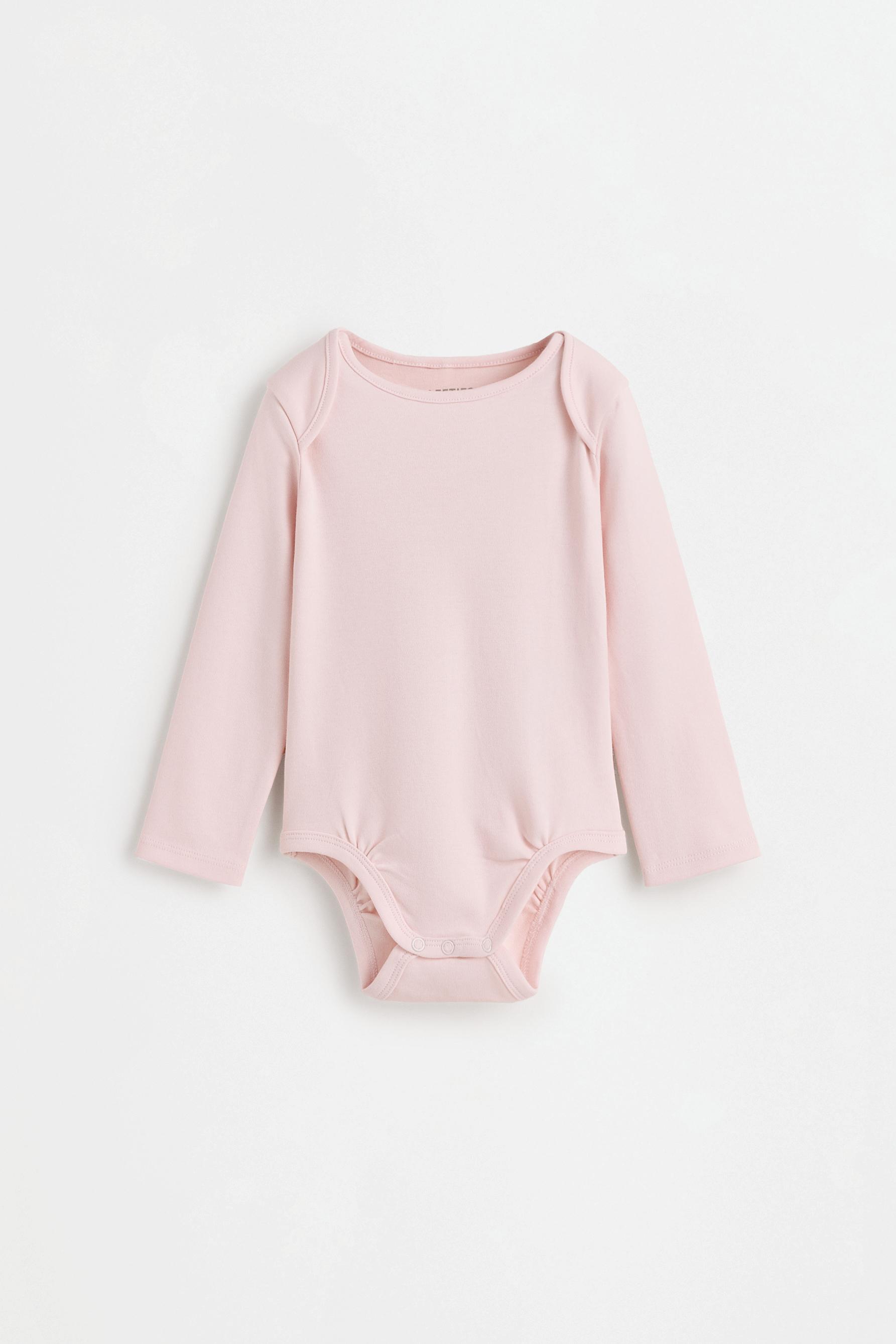 Plain long sleeve bodysuits (4-pack) — PINK