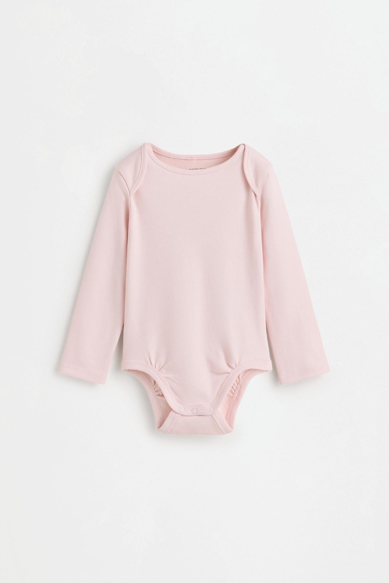 Plain long sleeve bodysuits (4-pack) — PINK