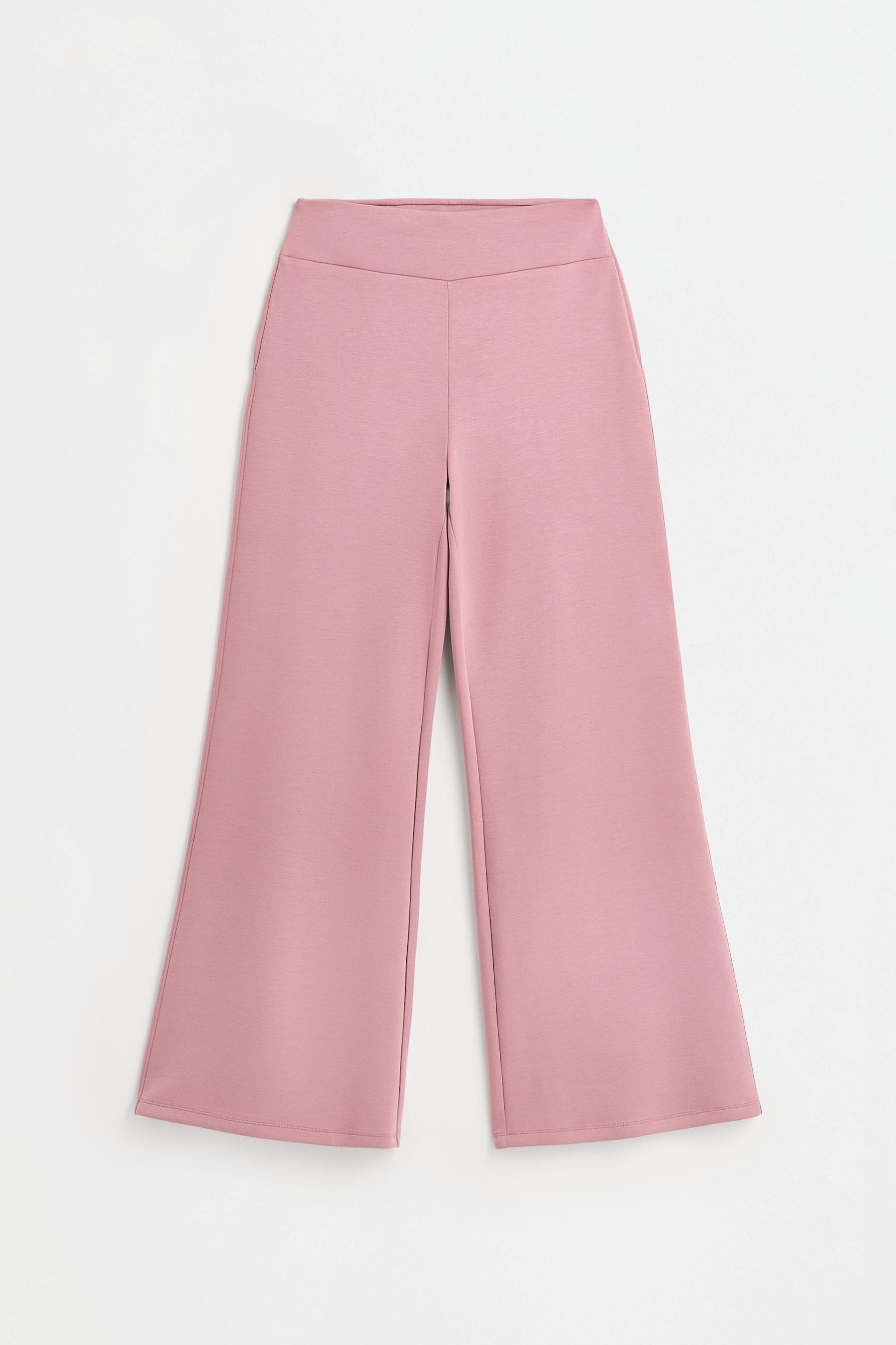Flowing flared tracksuit trousers — PINK