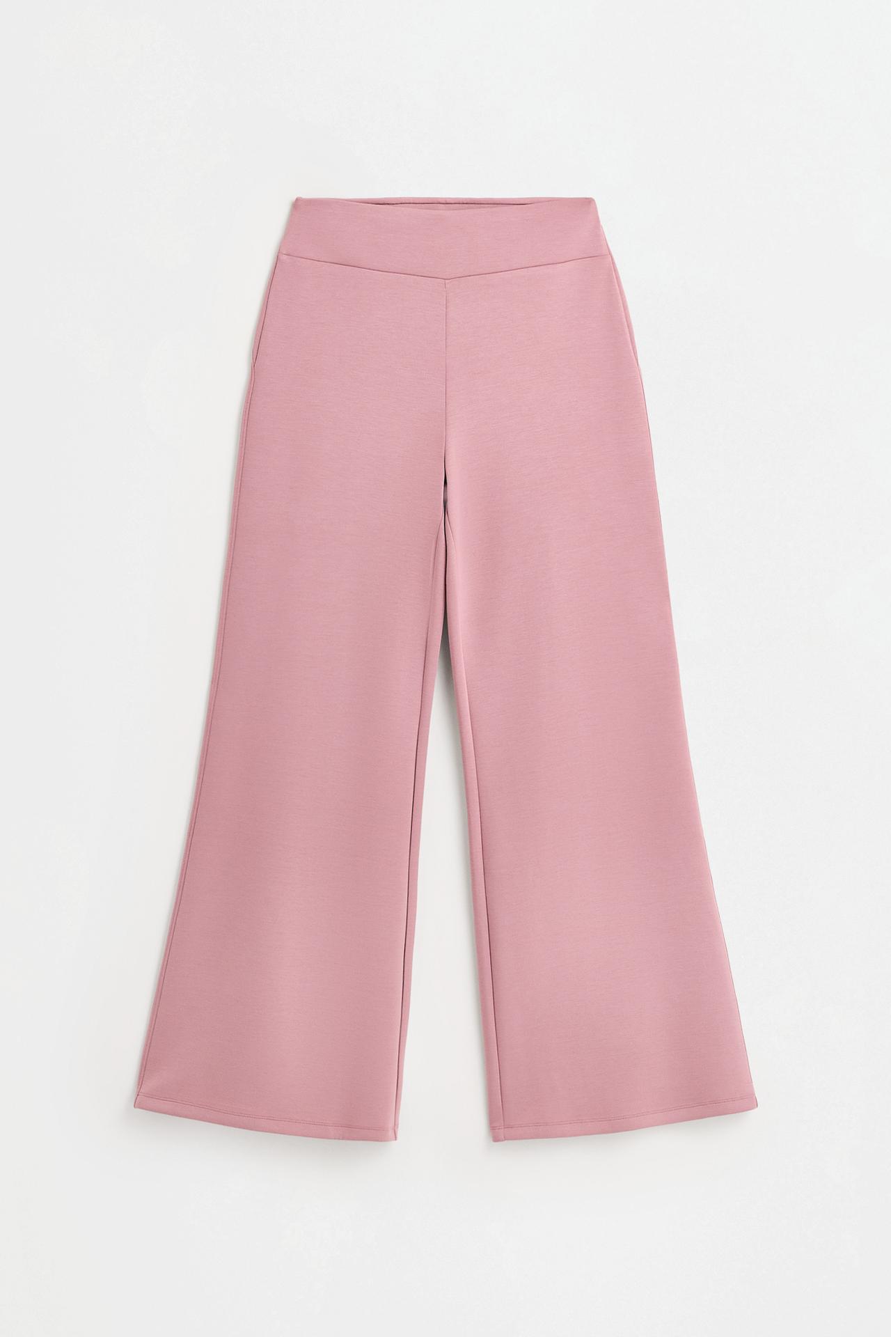 Flowing flared tracksuit trousers — PINK