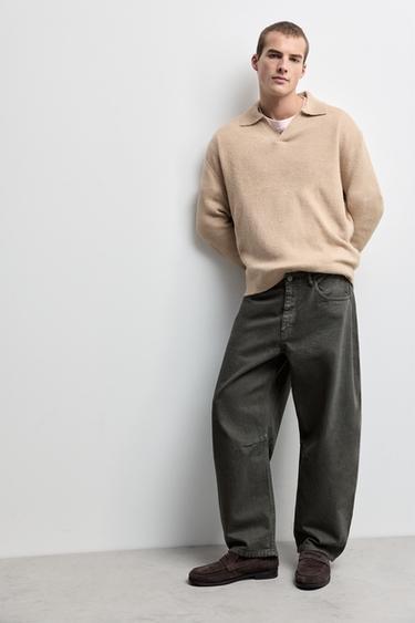 Belted barrel leg jeans — MINK 5