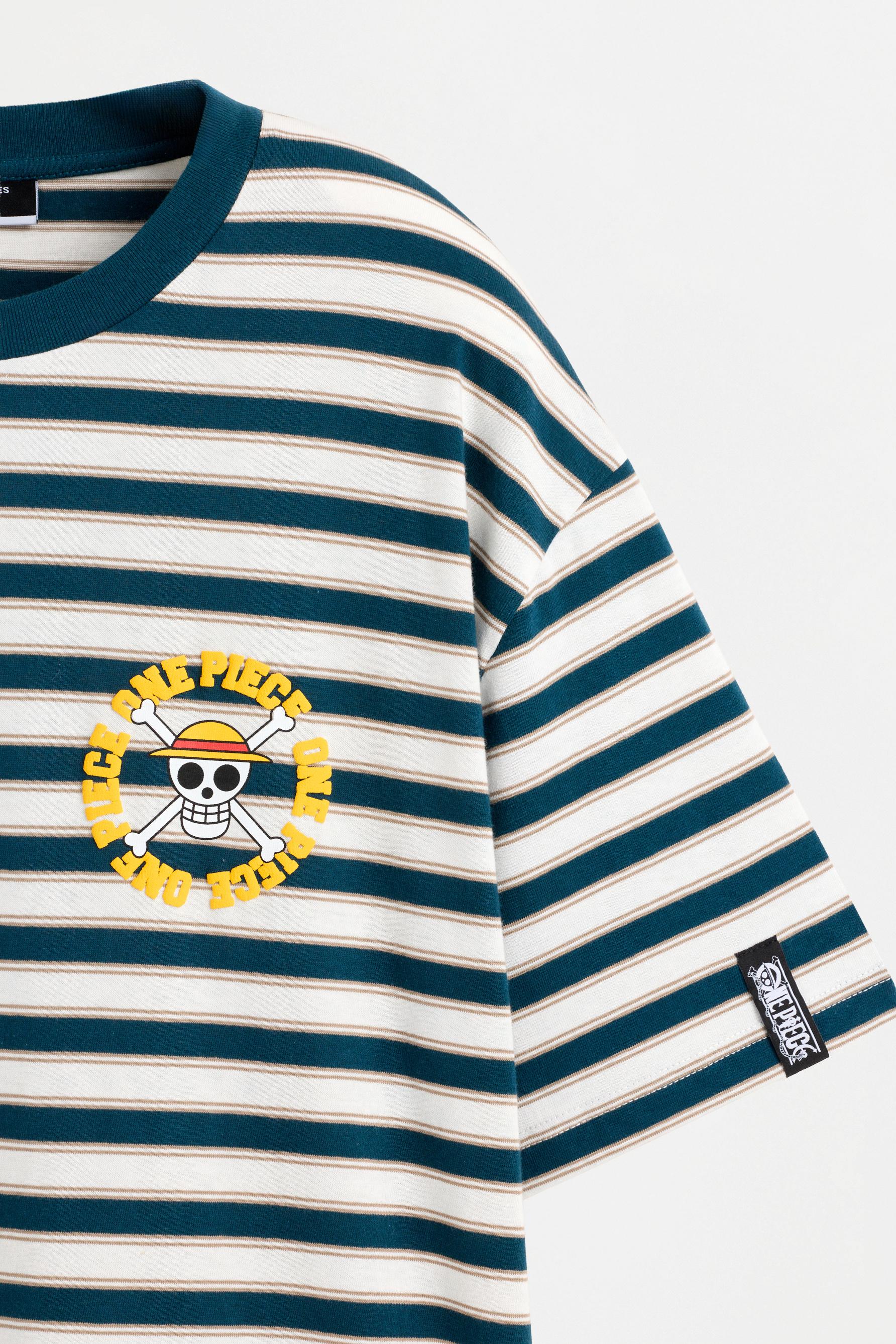 One Piece ©Bird Studio Striped T-shirt — DARK GREEN