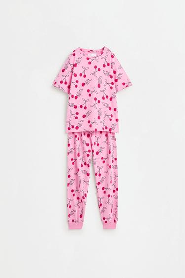Cherry print pyjamas — BUBBLEGUM PINK 1