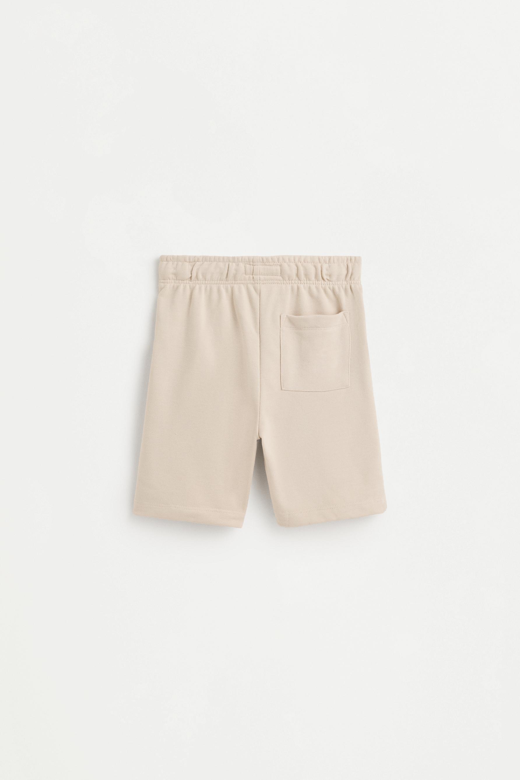 Jogger plush Bermuda shorts — PALE SAND