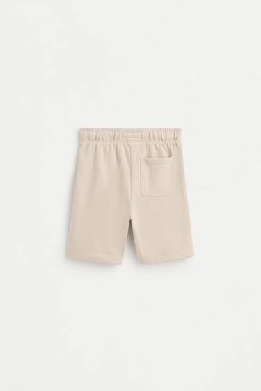Jogger plush Bermuda shorts — PALE SAND 2