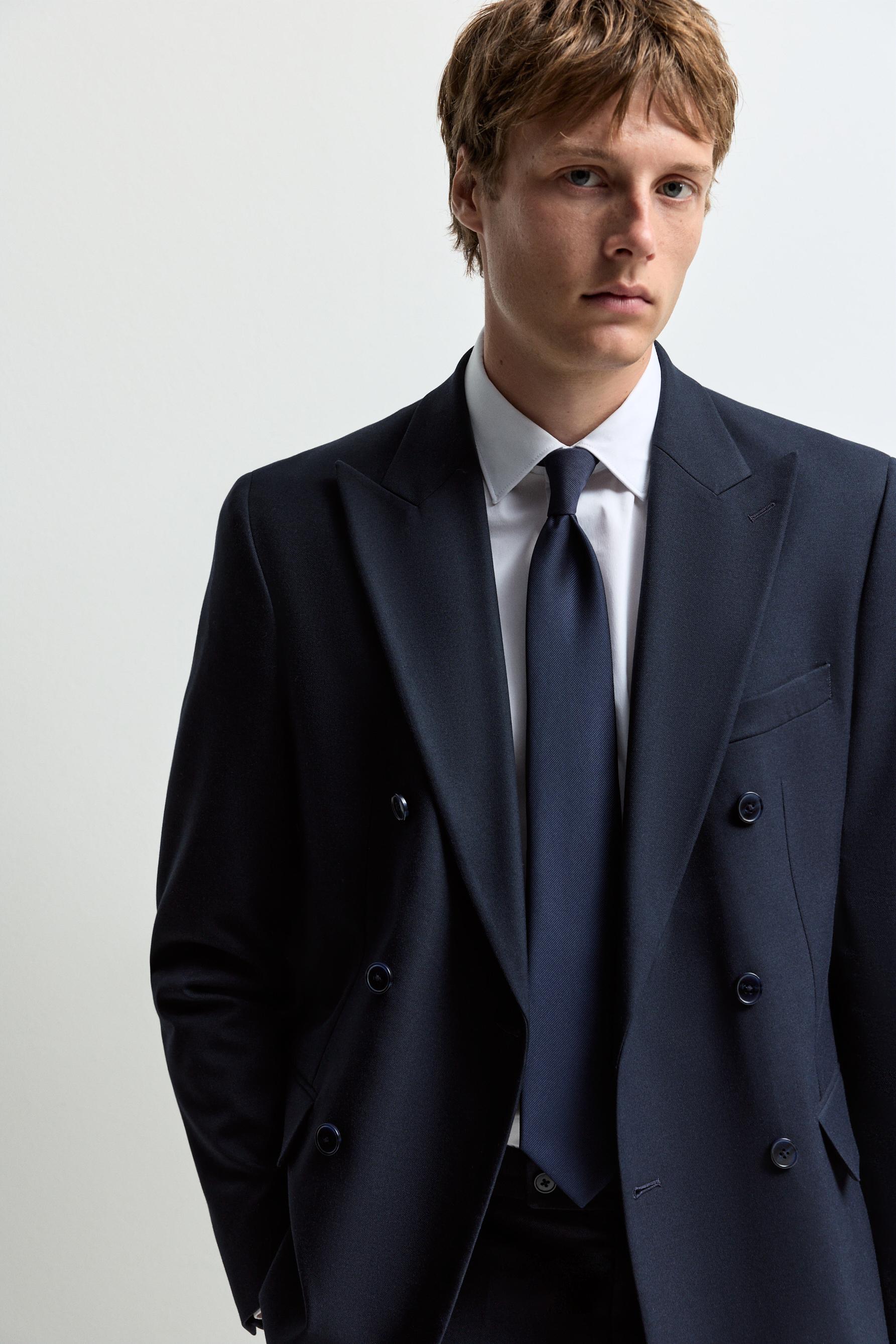 Textured tie — NAVY