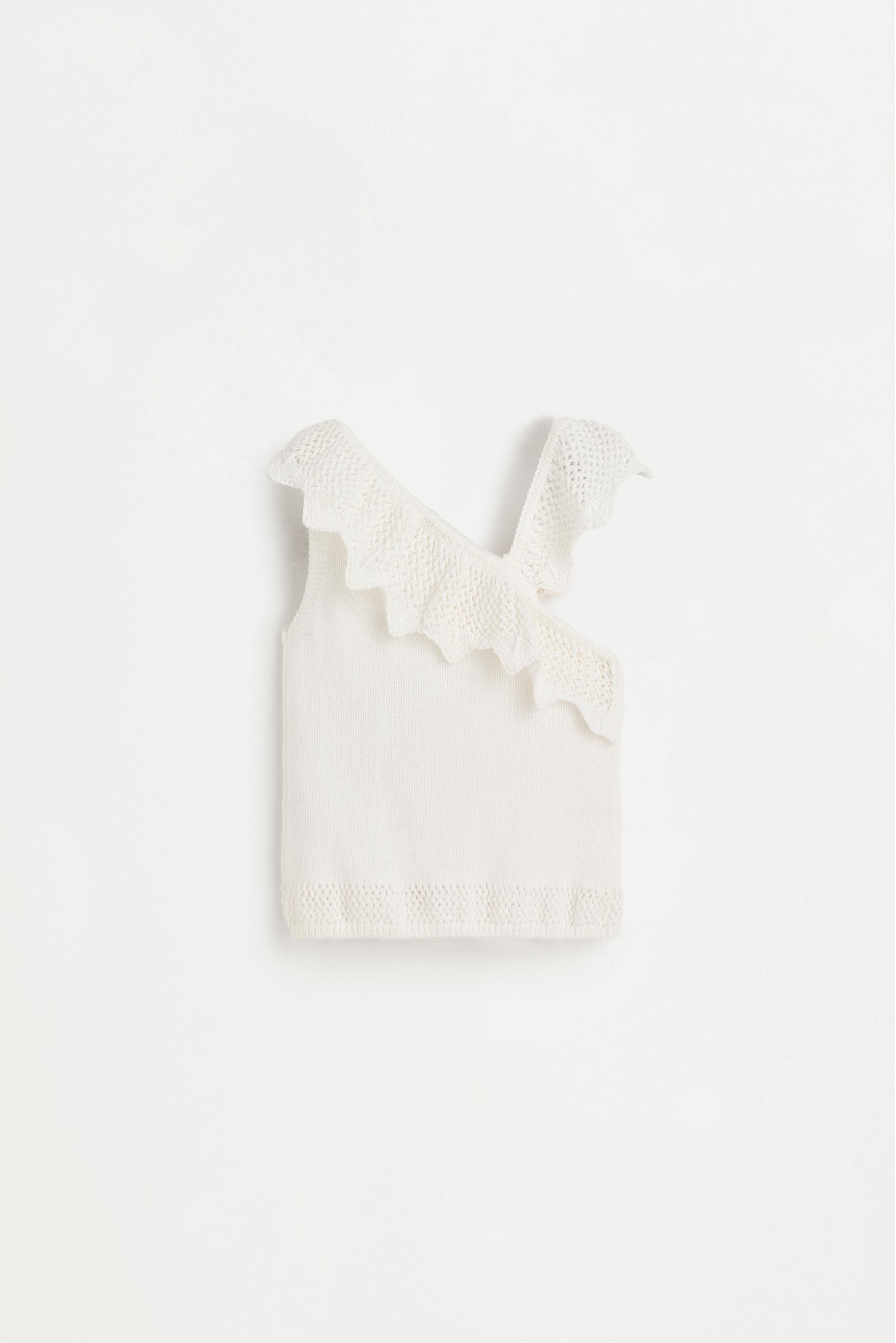 Asymmetric knit top — OFF WHITE