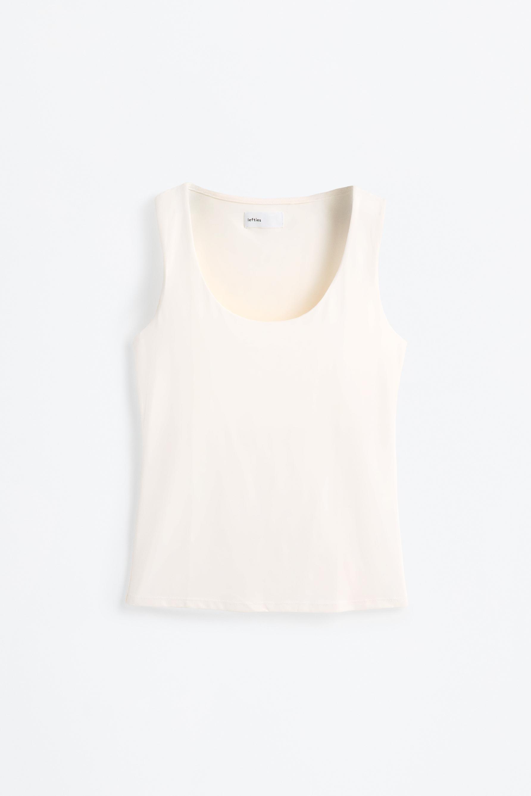 Polyamide T-shirt with wide straps — WHITE