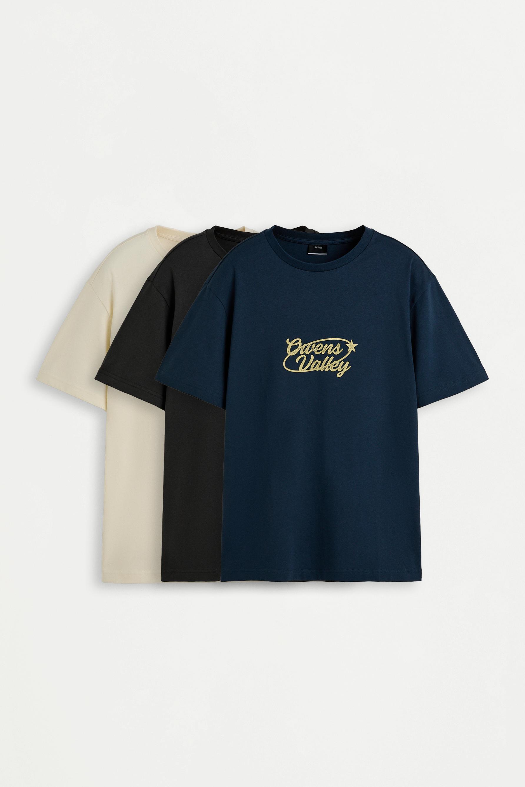 3-pack of printed T-shirts — FADED BLUE