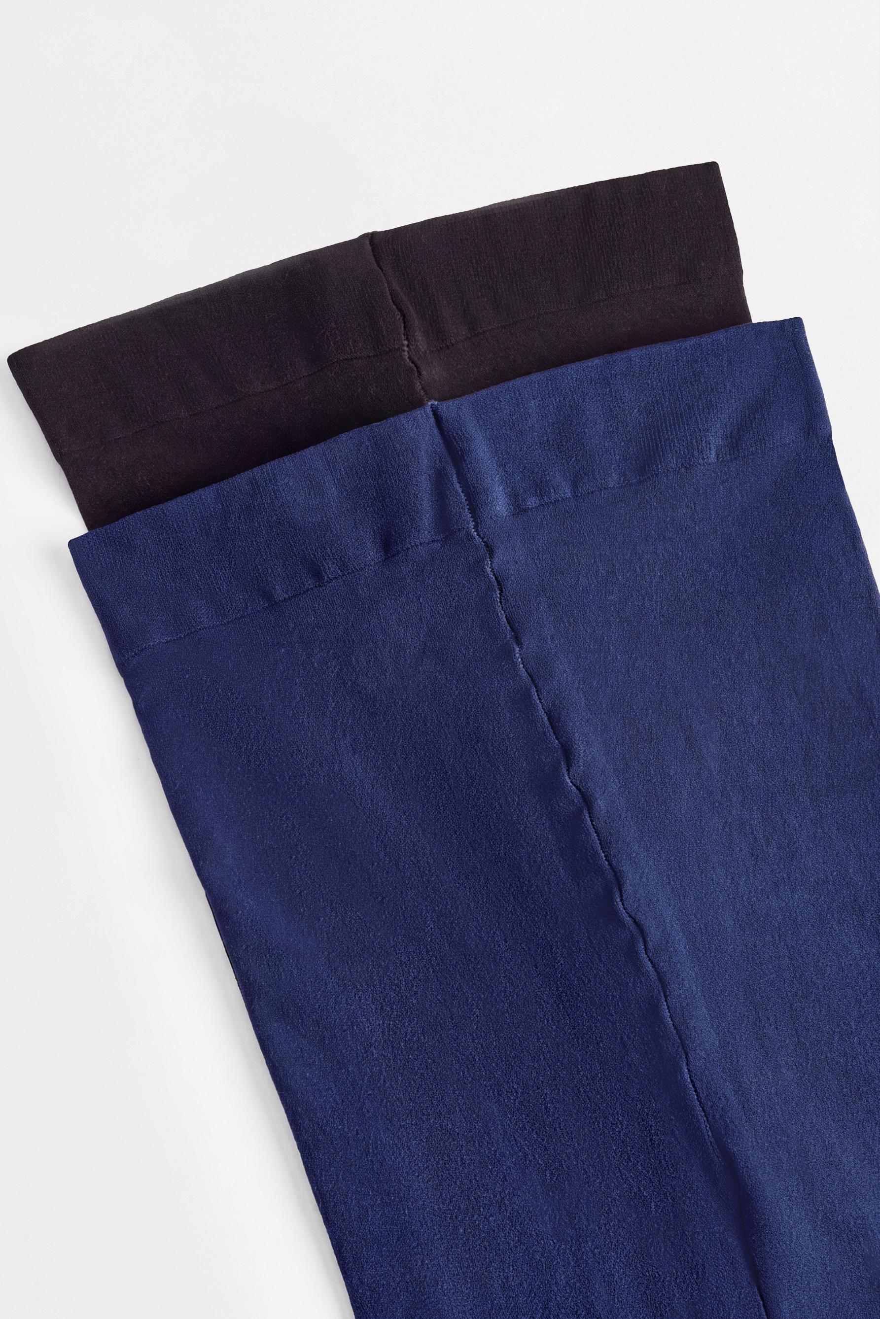 50 DEN solid-color tights (2-pack) — BLACK