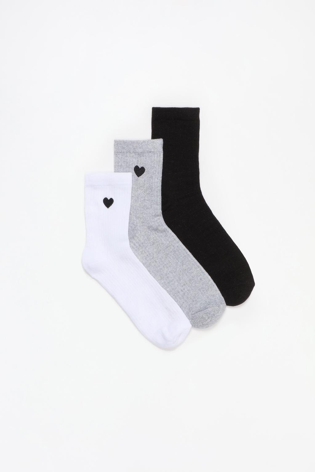 Pack of 3 pairs of shiny socks