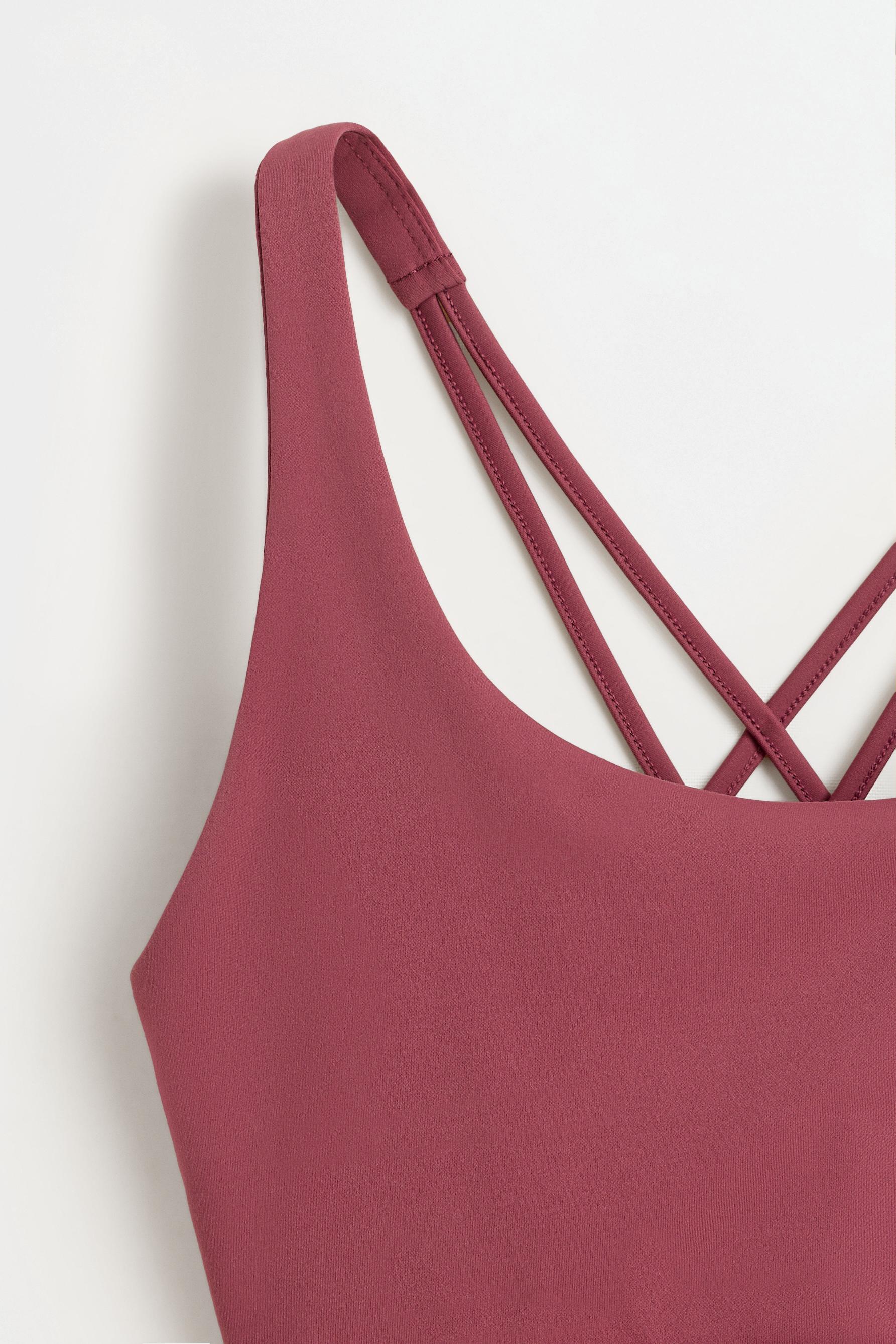 Crossover strap sports top — DARK PINK