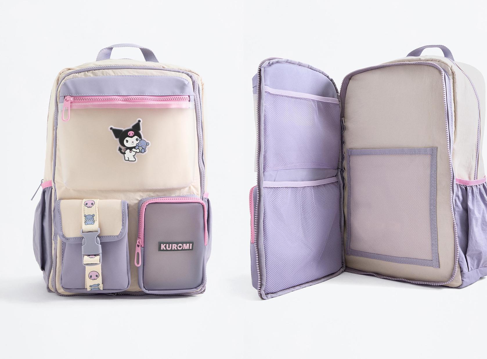 Kuromi Hello Kitty ©SANRIO multi-pocket backpack — MAUVE