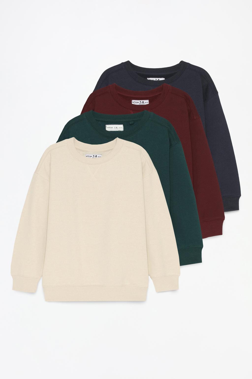 Pack of 4 basic plain sweatshirts