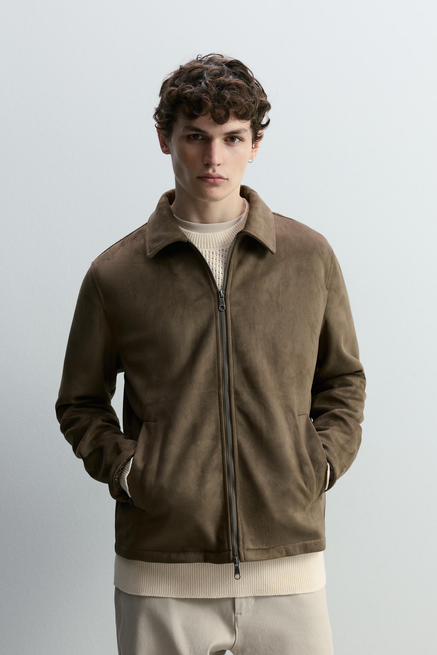 Cazadora efecto ante cremallera